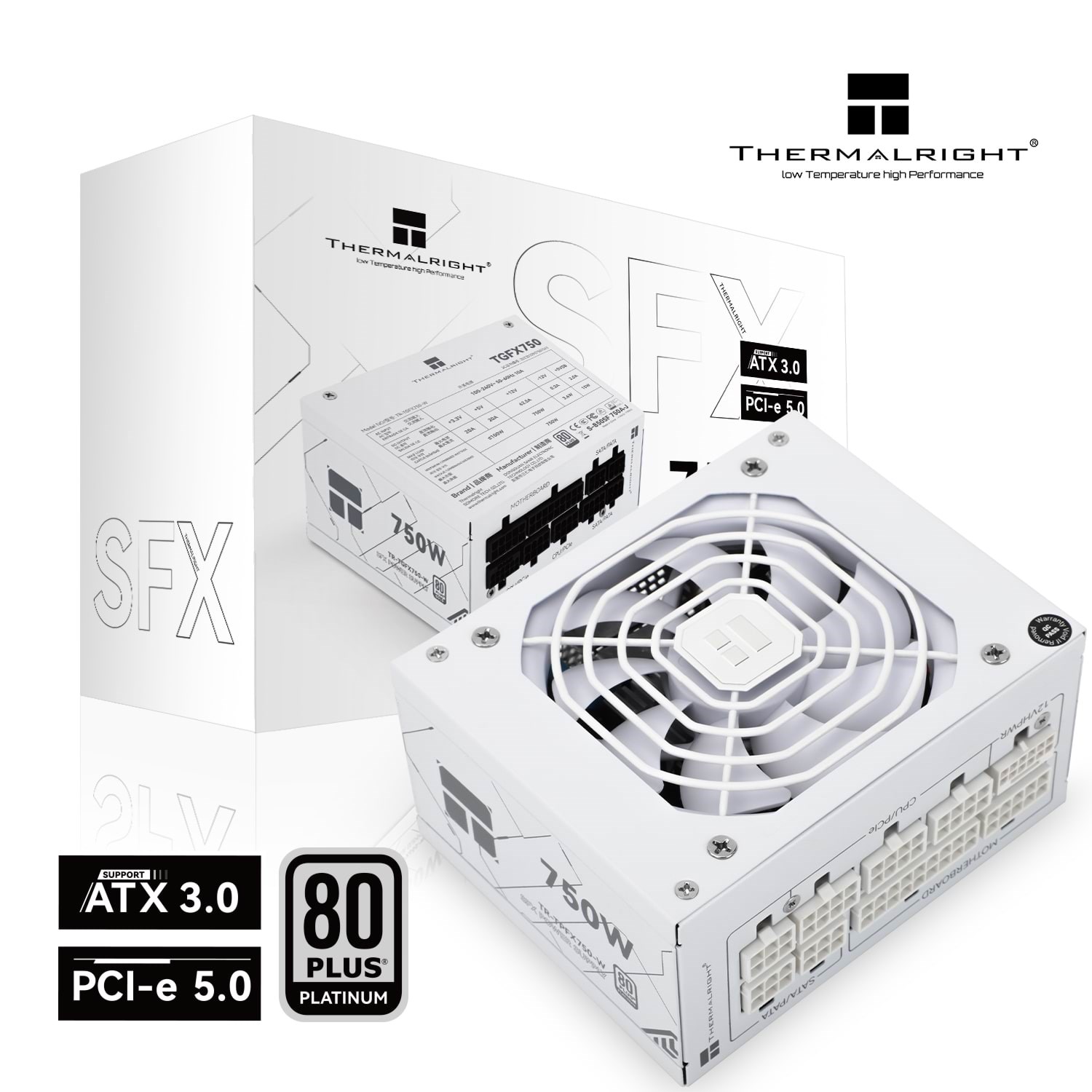 Thermalright Tr-tpfx 750w 80+ Platinum Modular PS Netzteile - 750 Watt - 120 mm - Atx 3.0 - 80 Plus Platinium Weiß