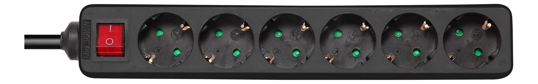 Deltaco Gt-0660 Power Strip - 1.5 m - Stromkabel Extern
