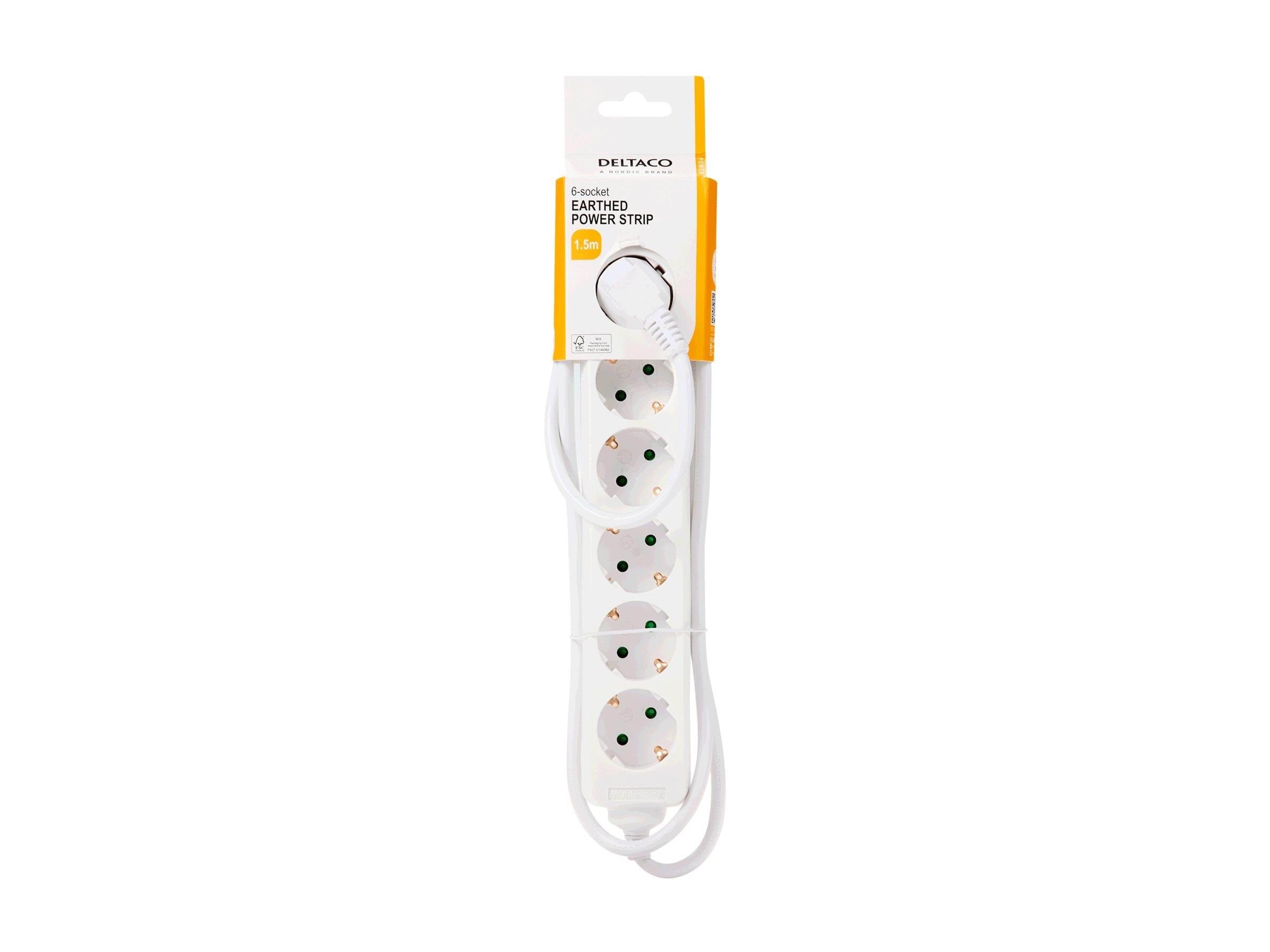 Deltaco Gt-0600 Power Strip - 1.5 m - Stromkabel Extern