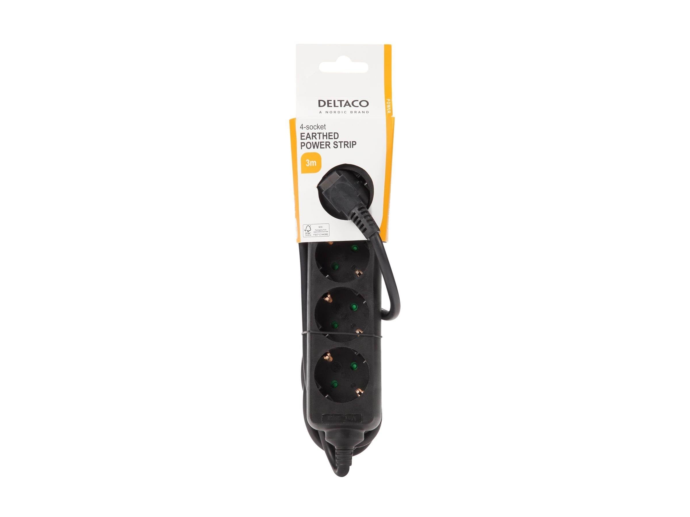 Deltaco Gt-0421 Power Strip - 3 m - Stromkabel Extern