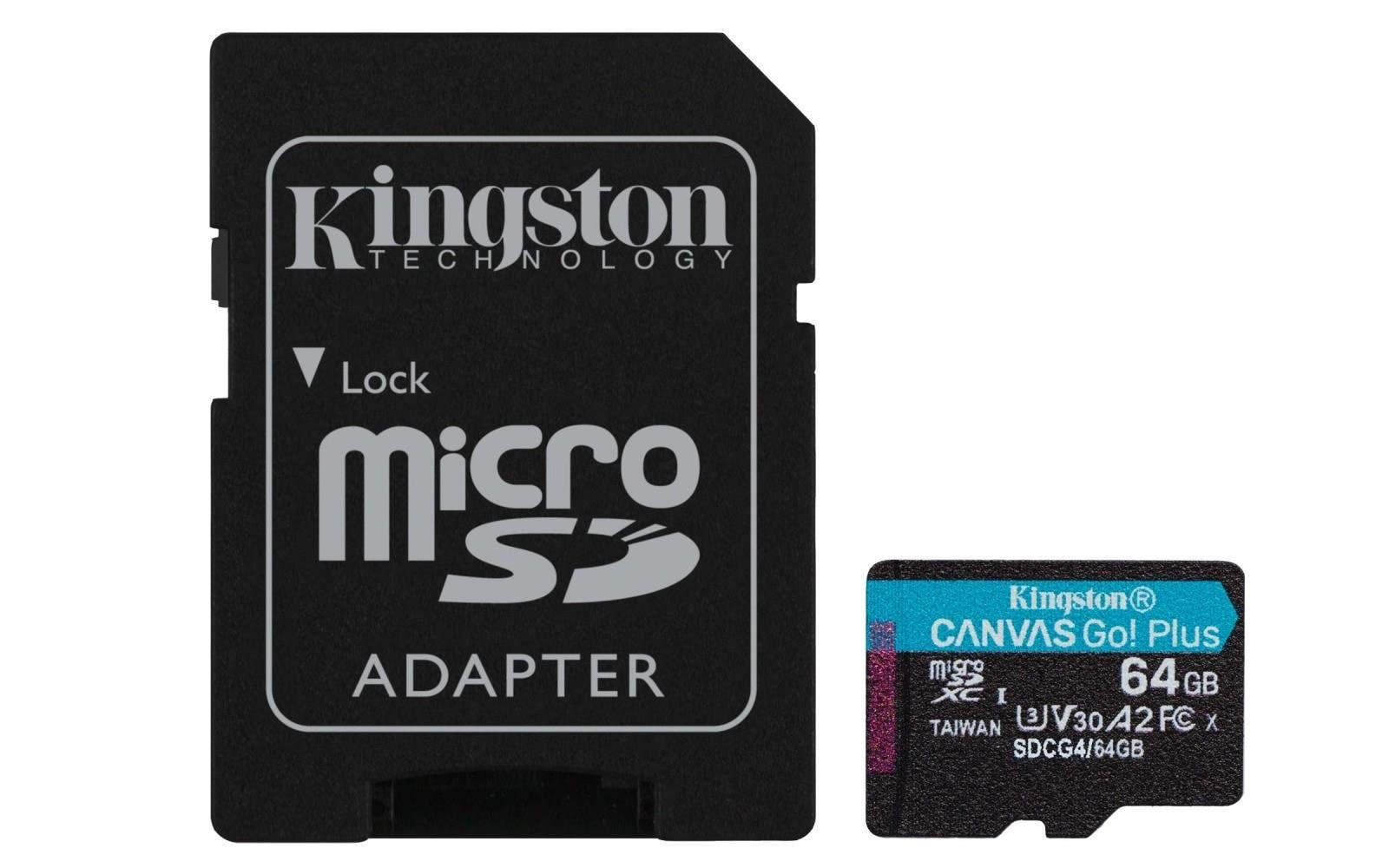 Kingston Canvas Go! Plus Microsd/sd - 200mb/s - 64gb - Speicherkarten Sdcg4/64gb
