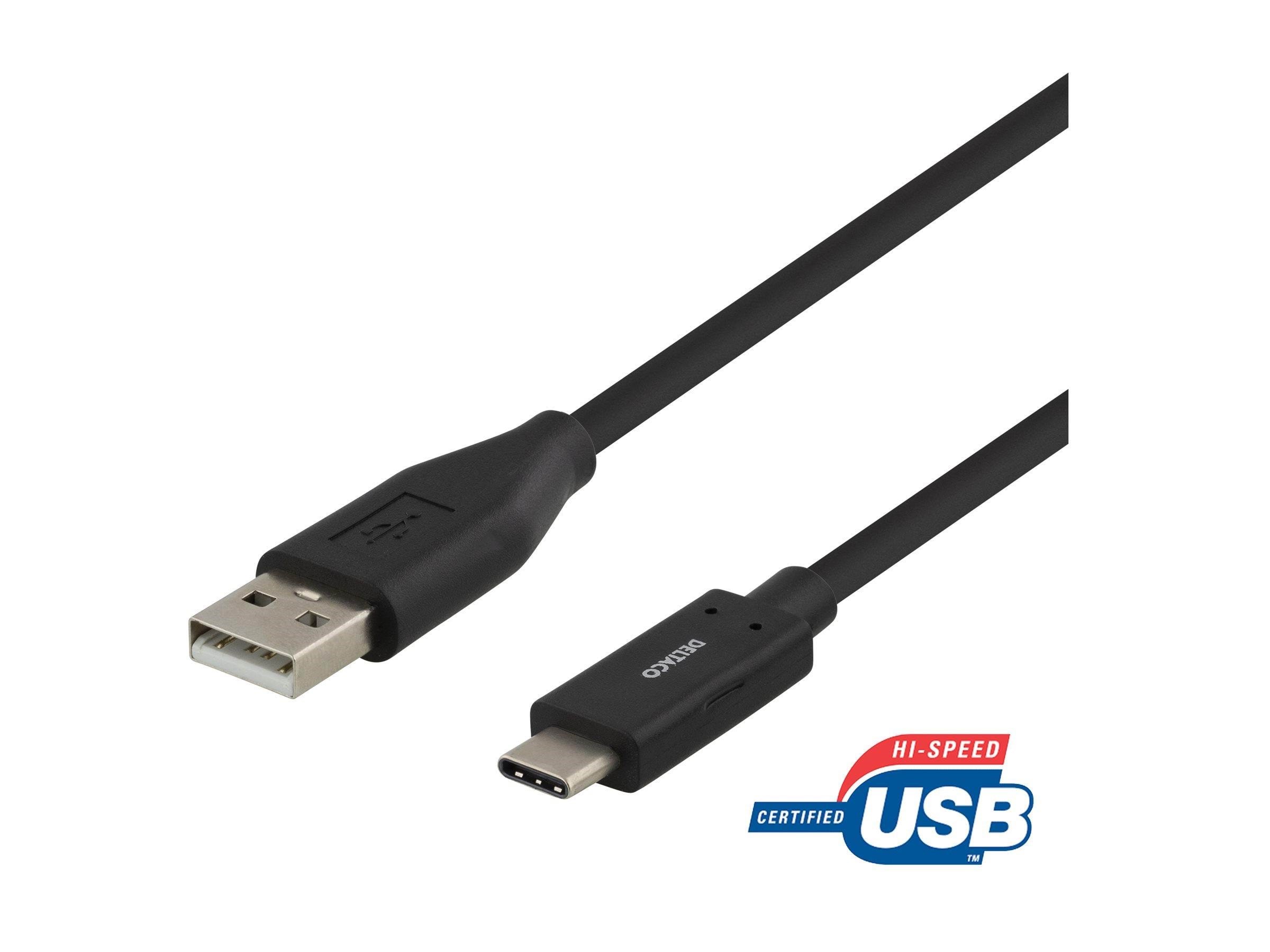 Deltaco Usb-c Cable - Usb to 24 Pin Usb-c - 25 cm - Usb Kabel