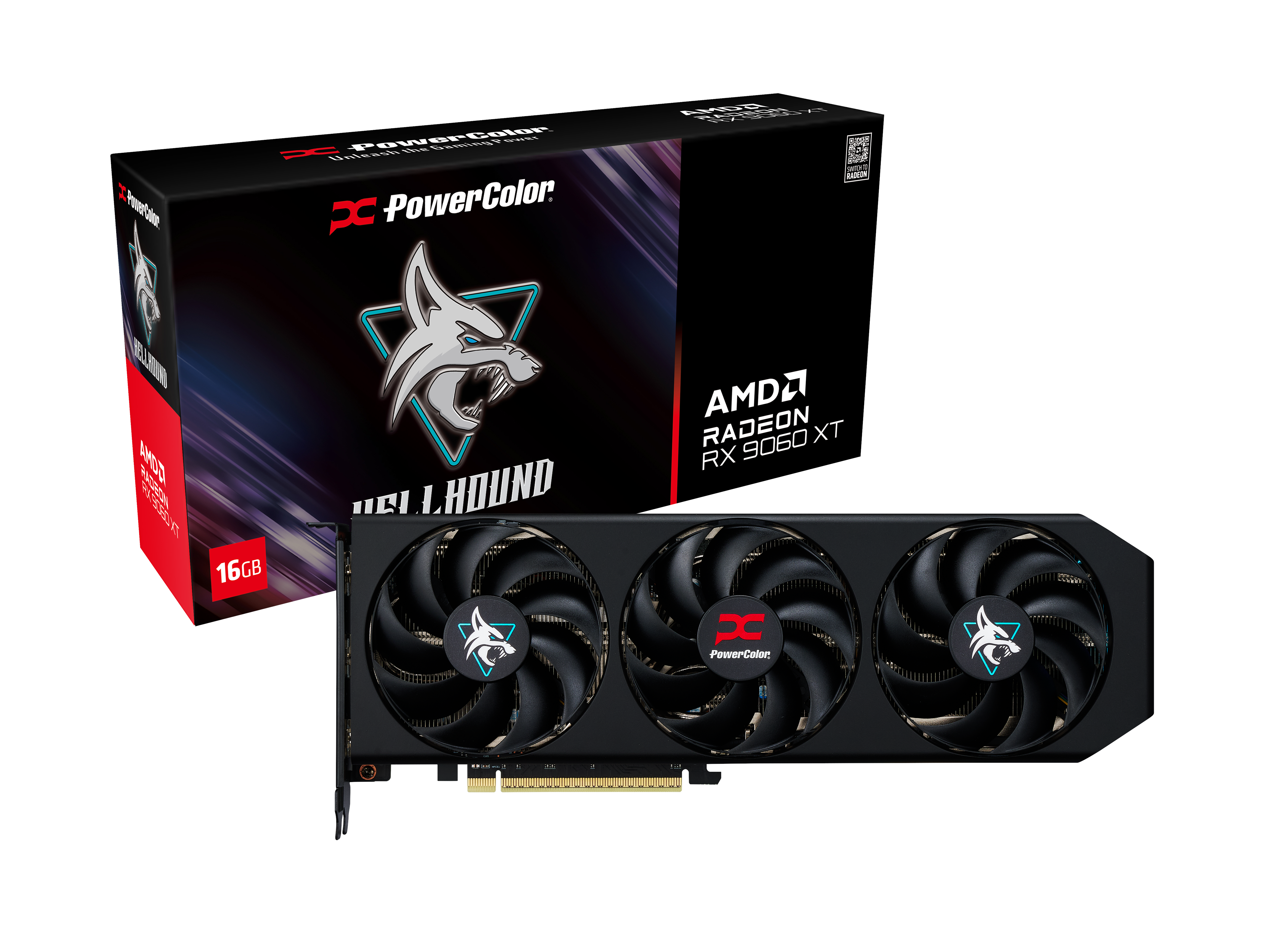 Powercolor Radeon RX 9060 XT Hellhound OC - 16gb Gddr6 Ram - Grafikkarte