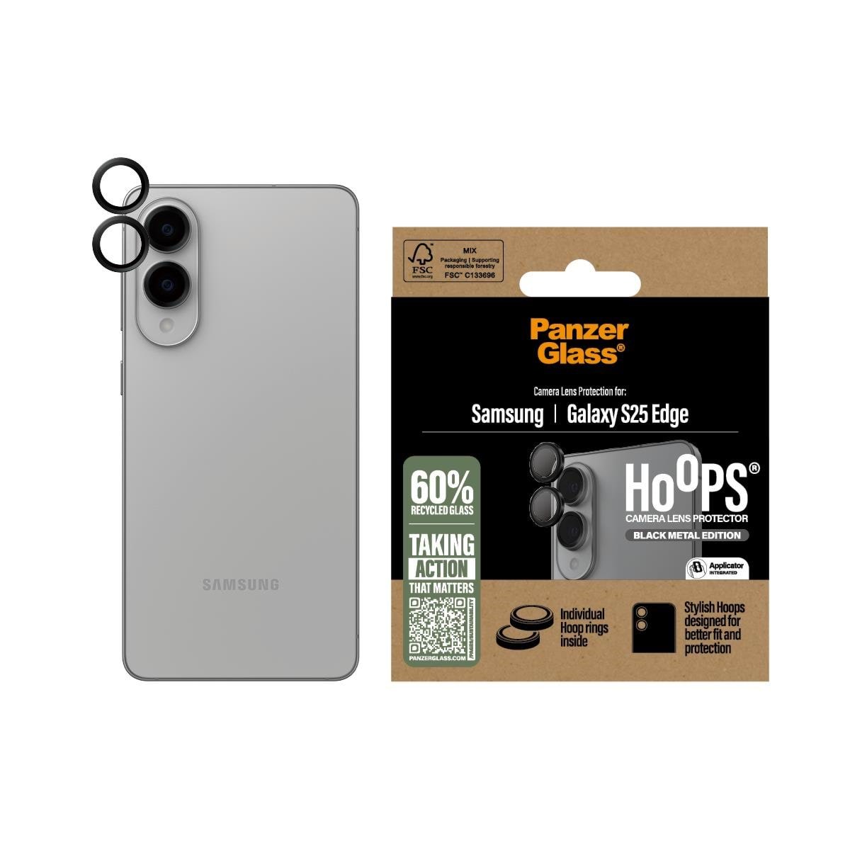 Panzerglass Hoops Black Camera Lens Protector Samsung S25 Edge - Handys Schutzfolie