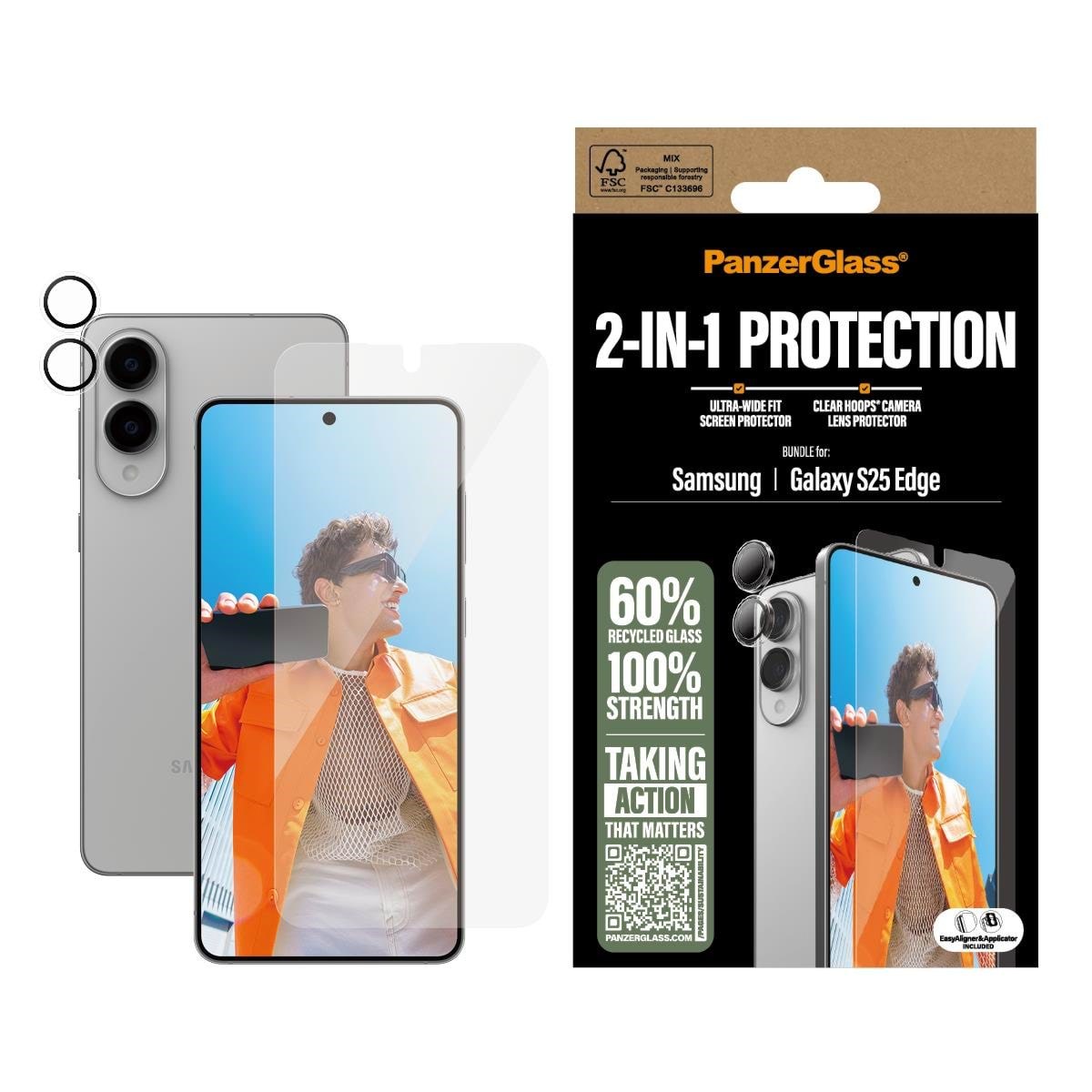 Panzerglass 2-in-1 Bundle Samsung S25 Edge - Handys Schutzfolie Pg34438