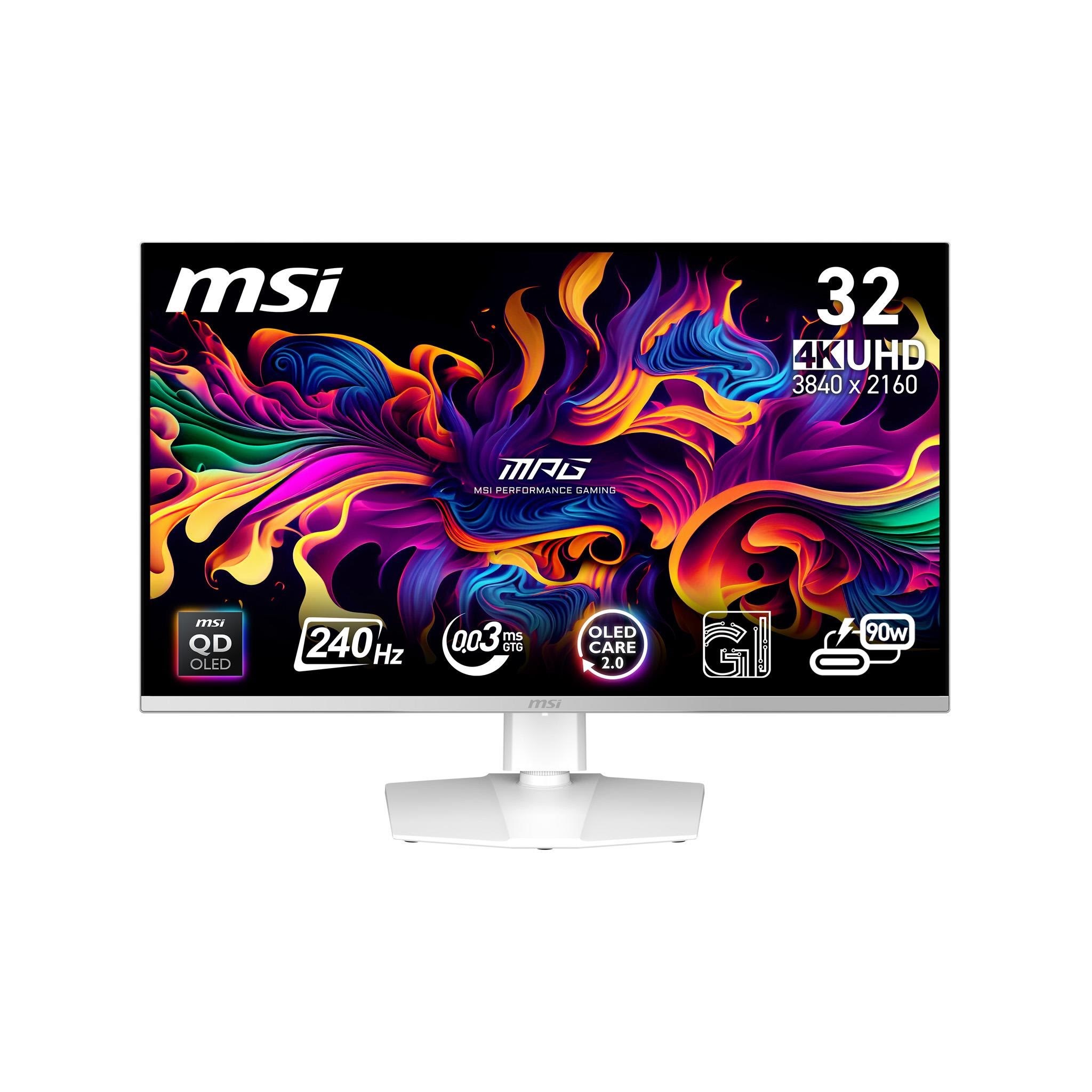 31.5" Msi Mpg 321urxwde - 3840x2160 (4K) - 240hz - Qd-oled - Bildschirm White 9s6-3dd29a-023