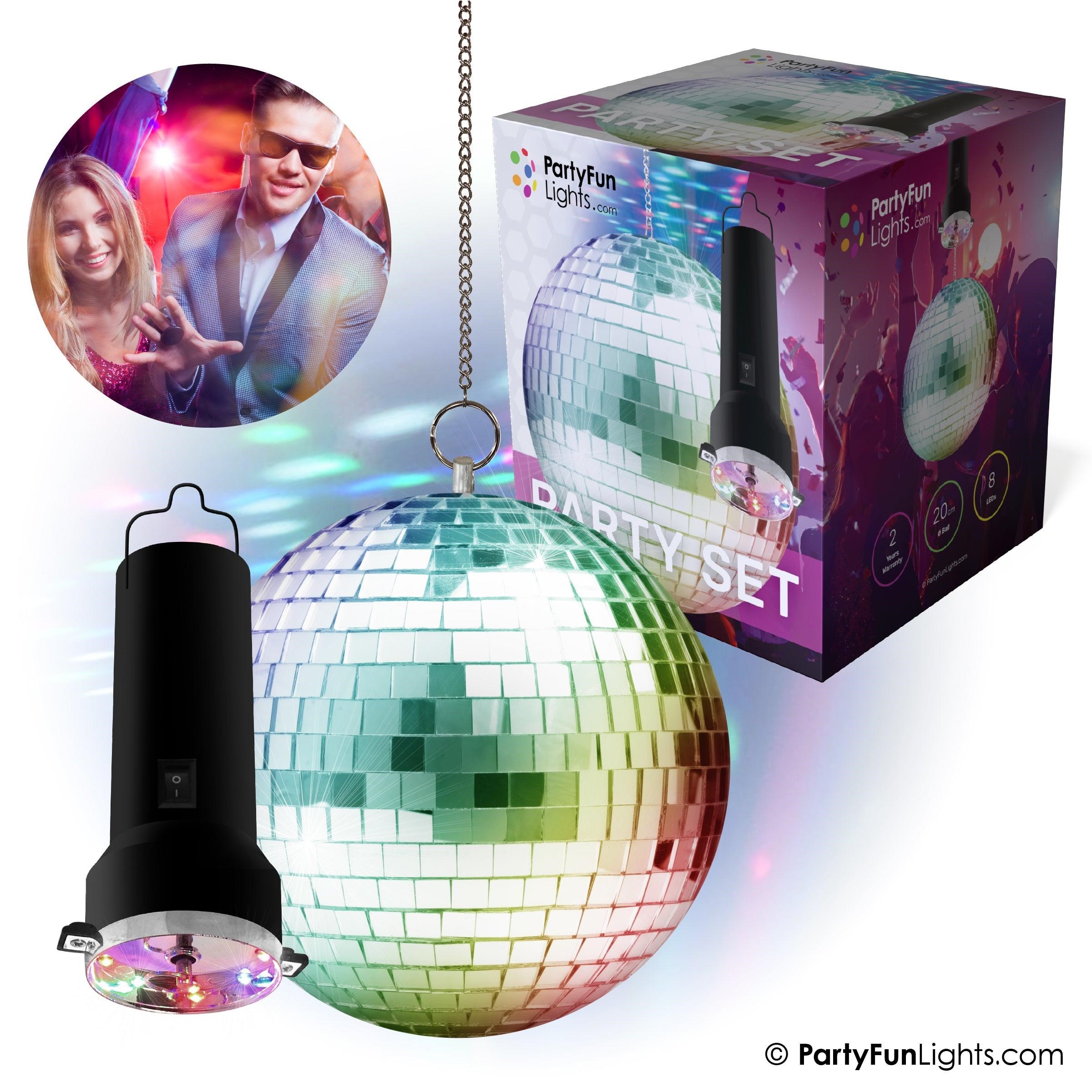 Party Funlight Rotating Mirror Ball With Led - Musik 605209