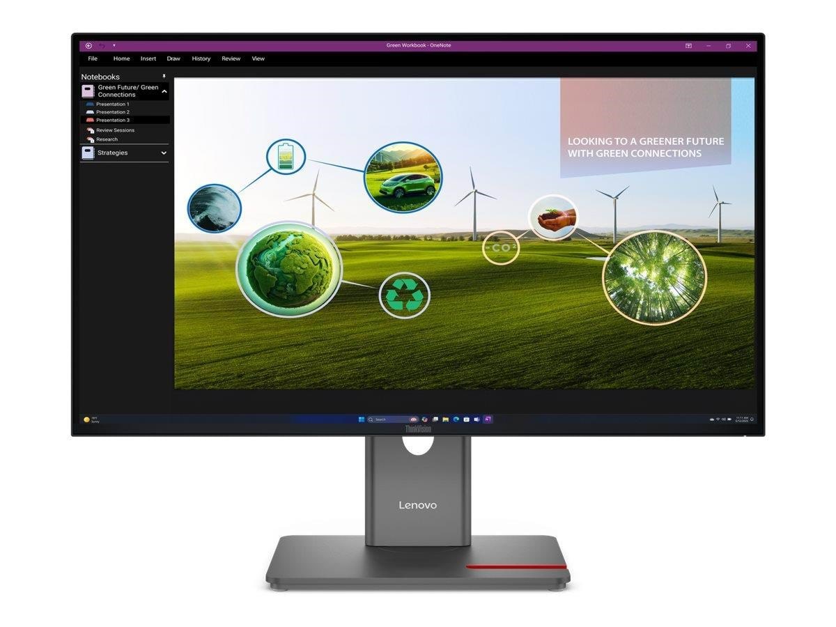 27" Lenovo Thinkvision P27q-40 - 2560x1440 (Qhd) - 120hz - Ips - Bildschirm Black 64a7gat6eu