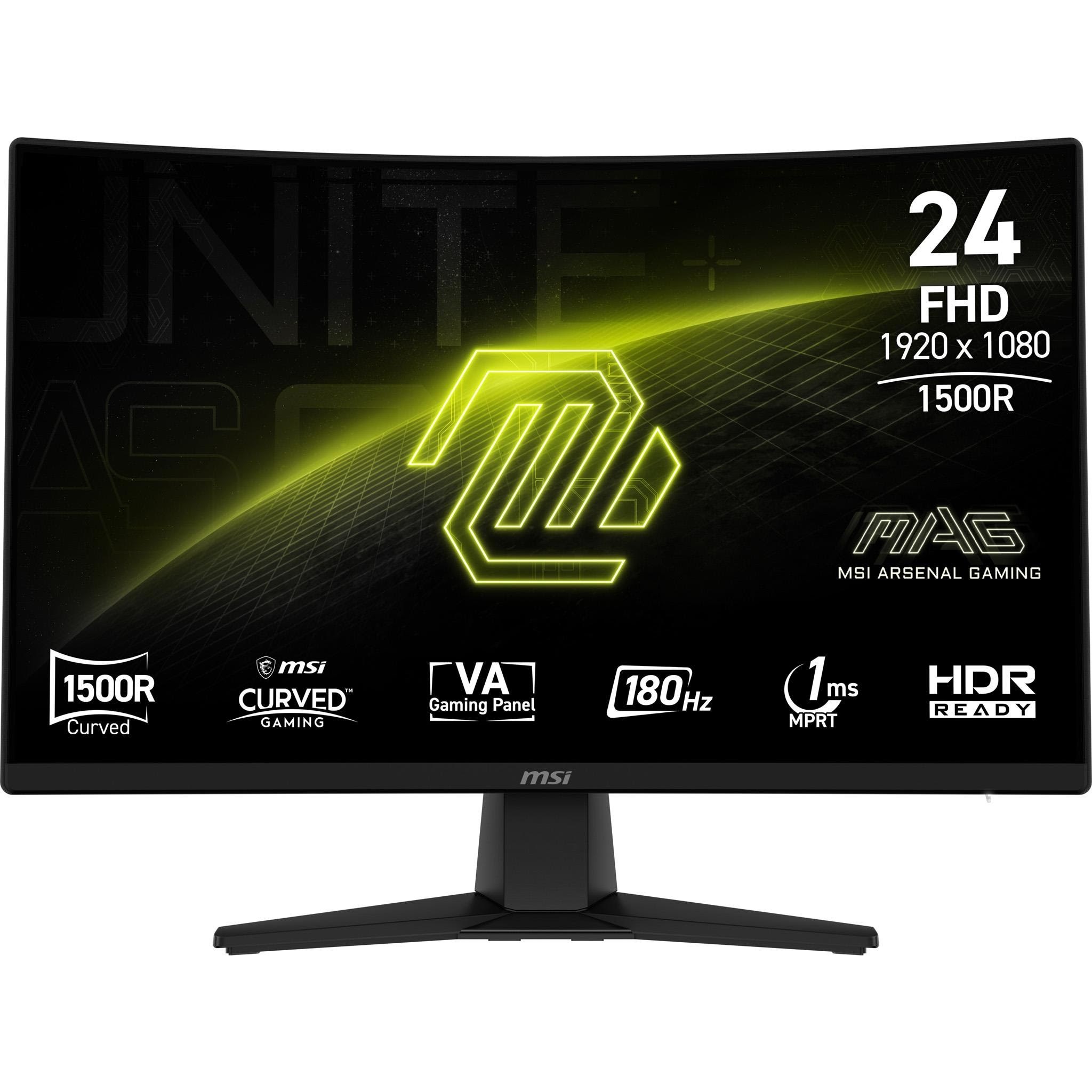 24" Msi Mag 242c - 1920x1080 (Fhd) - 180hz - VA - Kvm Switch - Bildschirm Black
