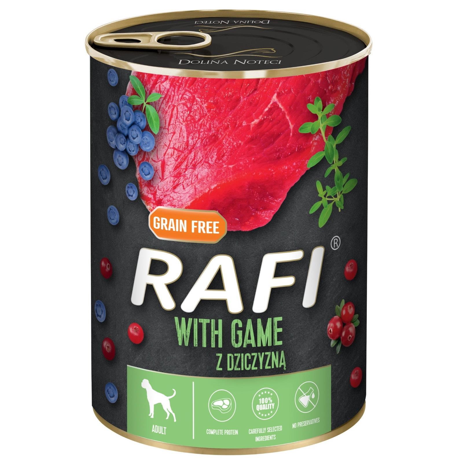 Rafi Getreidefreies Nassfutter Für Hunde Mit Wild 400g