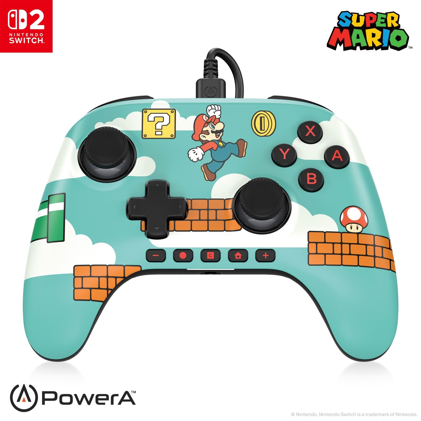 Powera Advantage Wired Controller For Nintendo Switch 2 - Mario Time - Gaming Zubehoer Nsgp0527-01