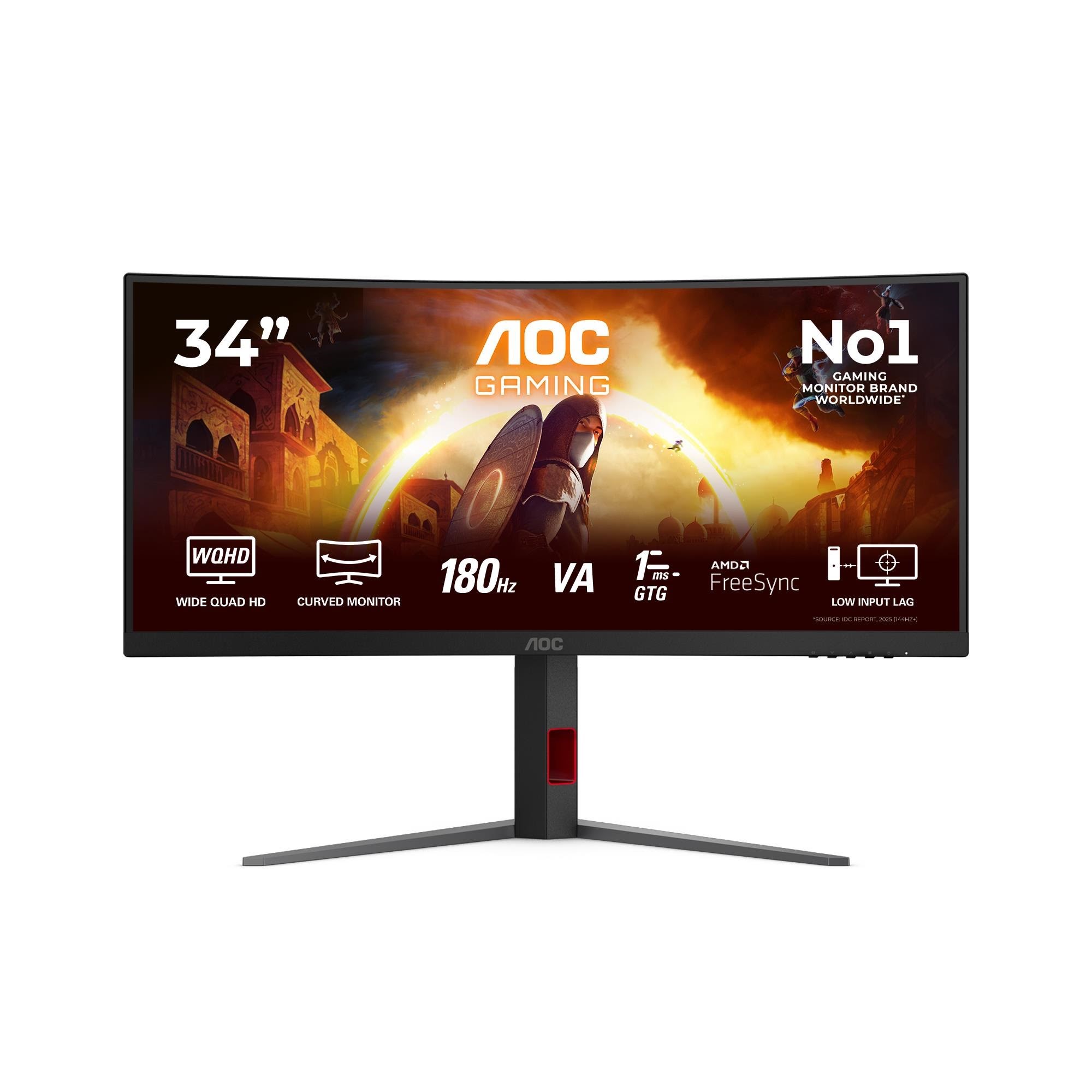 34" Aoc Cu34g4 - 3440x1440 (Uwqhd) - 180hz - VA - Bildschirm Red