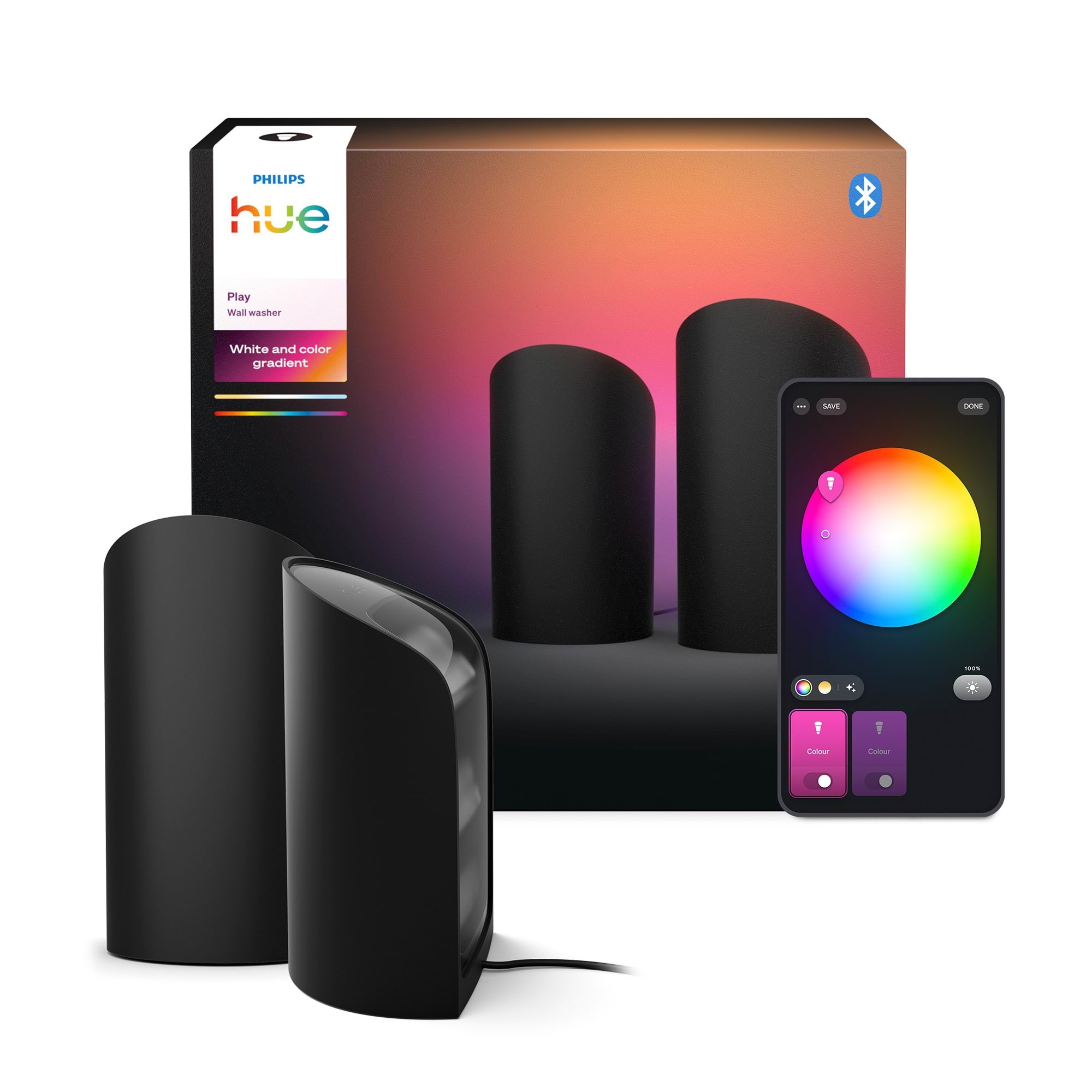 Philips Hue Play Wall Washer Black 2-pack - Smart Home 929004236301