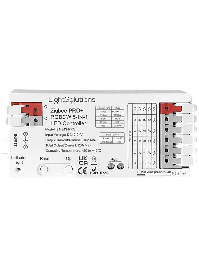 Light Solutions Zigbee Pro+ Rgbcw 5-in-1 Led Controller - 12/24v - Smart Home 5714255011104