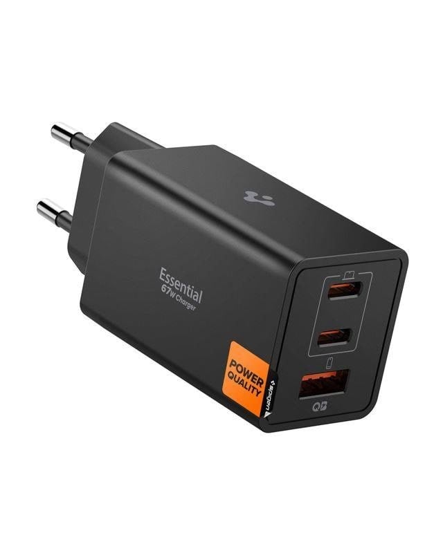 Spigen Essential 67w Wall Charger Ee673eu - Black - Handys Adapter Und Ladegeraete