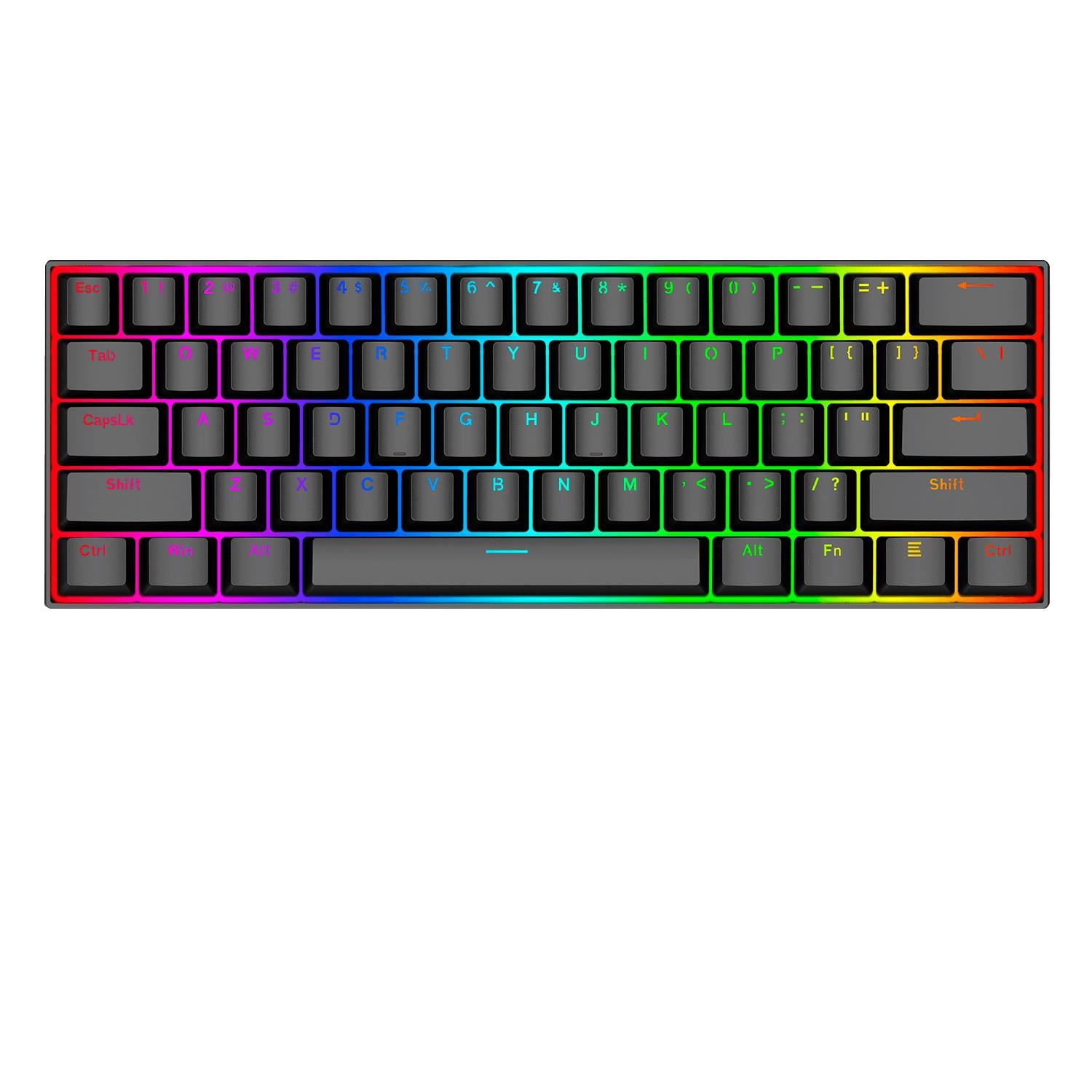 Redragon K630rgb-1 Gaming Mechanical Keyboard - Gaming Tastatur (Tkl) - 60% - Englisch (US) - Schwarz - Tastaturen