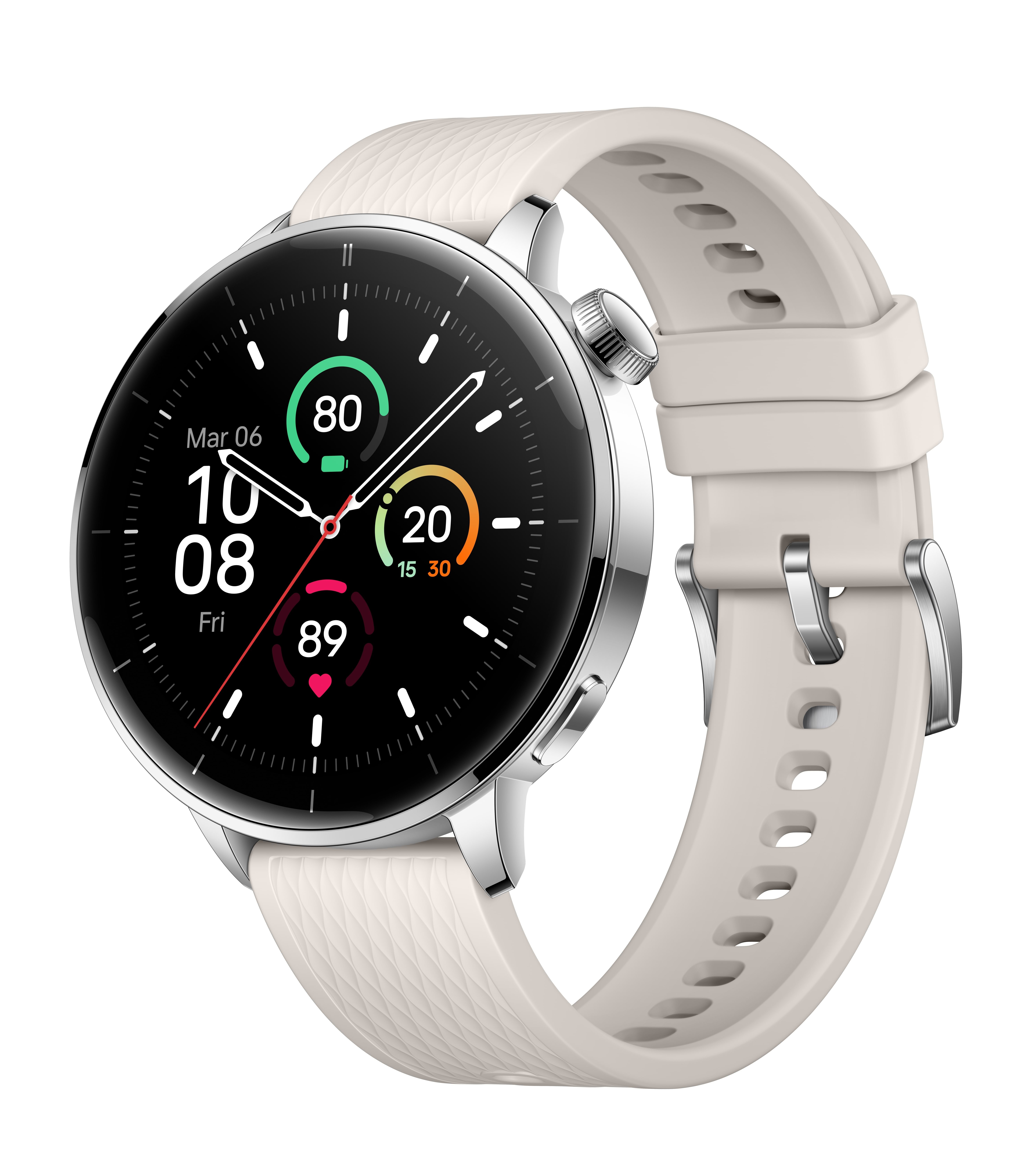 Oneplus Watch 3 43mm - Silver Steel - Smartwatches Pulsuhren Sportuhren Schrittzaehler White 5491100422
