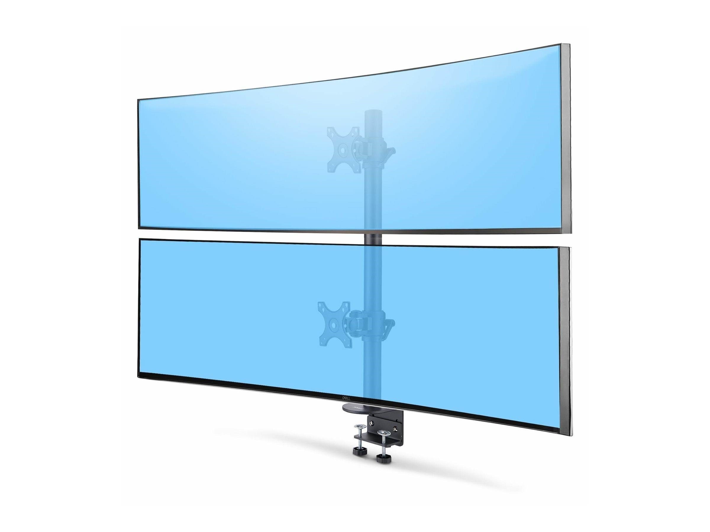 Desk Mount For 2x Vertically Stacked Monitors - Max 32 kg - Recommended For 17"-49" (Ultrawide) - TV AV Moebel Wandbeschlaege Schwarz H2mpv-monitor-