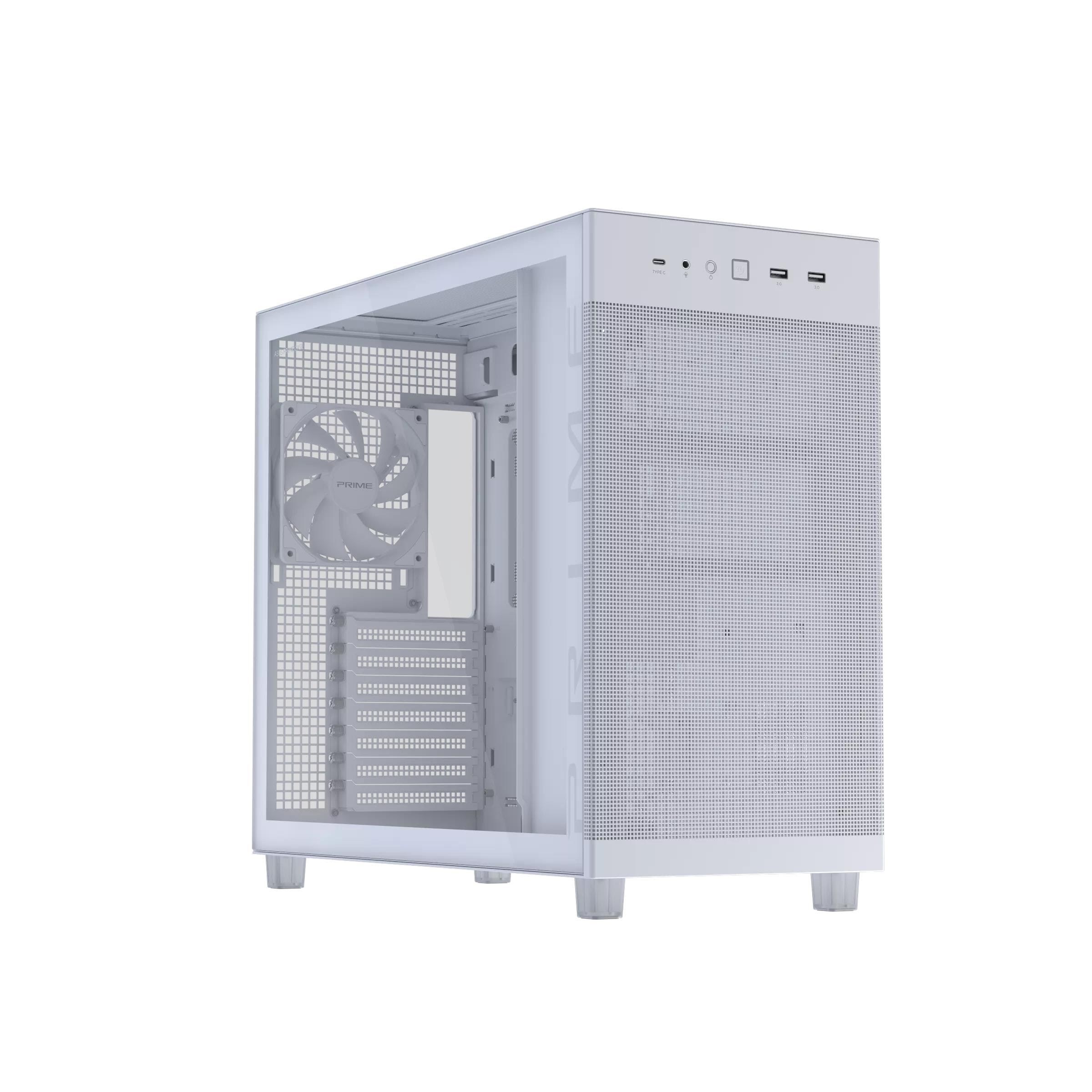 Asus Prime Ap303 TG White - Gehäuse - Miditower - Weiß - Gehaeuse