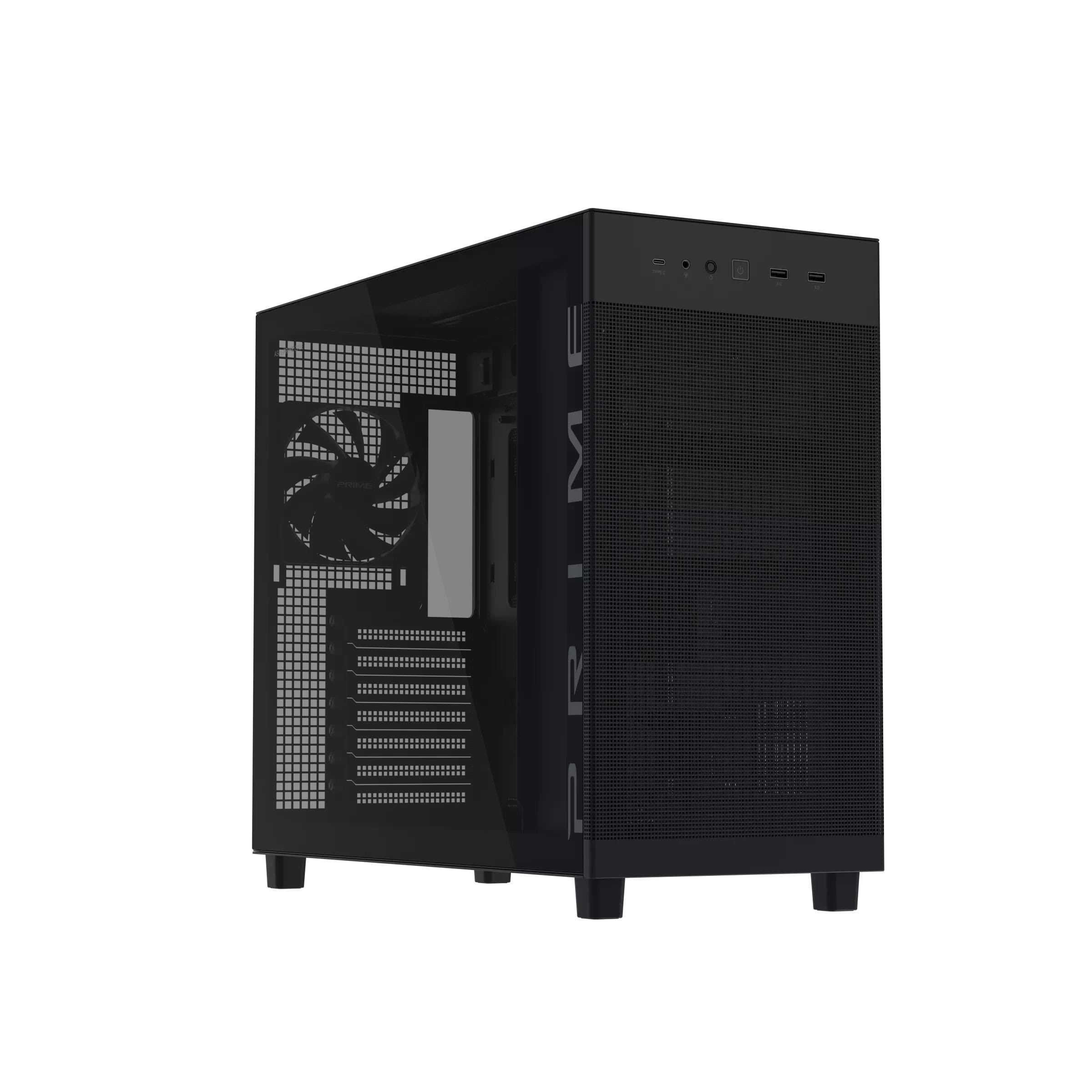 Asus Prime Ap303 TG Black - Gehäuse - Miditower - Schwarz - Gehaeuse 90dc00v0-b39010