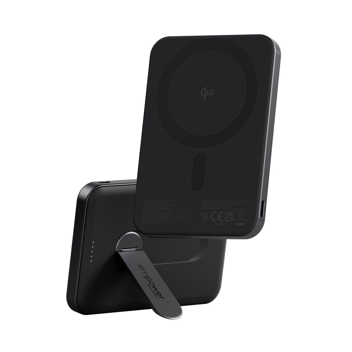 Empower by Panzerglass Empower Bank w. Spin Stand | 5000mah | Space Black - 5000 Mah - Powerbank Akku Schwarz Em23165