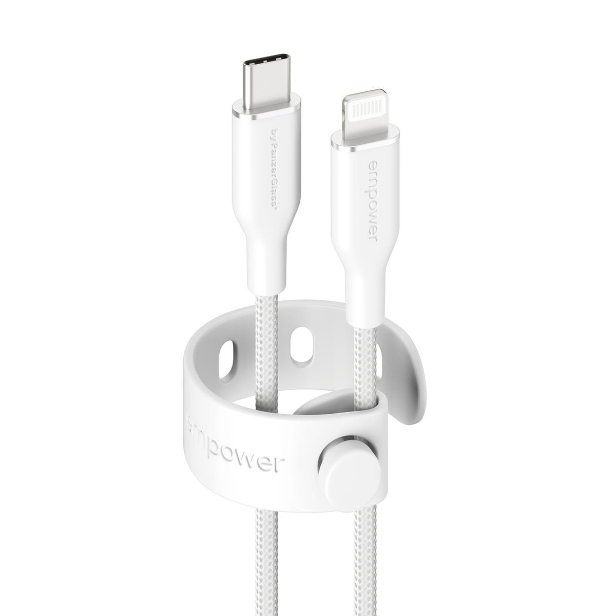 Empower by Panzerglass Racing 60w Usb-c to Lightning Cable | Usb 2.0 | 1.2M | Silver White - Usb Kabel