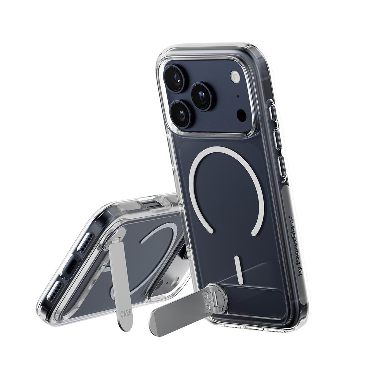 Care by Panzerglass Feature Case Transparent w. Kickstand & Magsafe Iphone 17 Pro - Handys Cover Cases