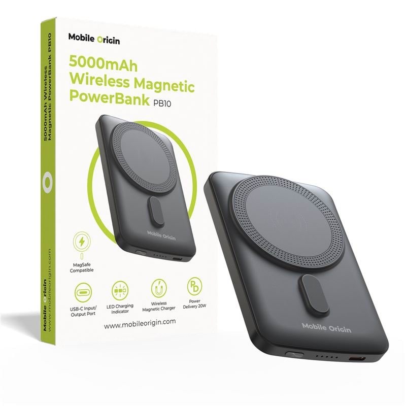 Mobile Origin Wireless Magnetic Powerbank 5000mah Pb10 - 5000 Mah - Powerbank Akku
