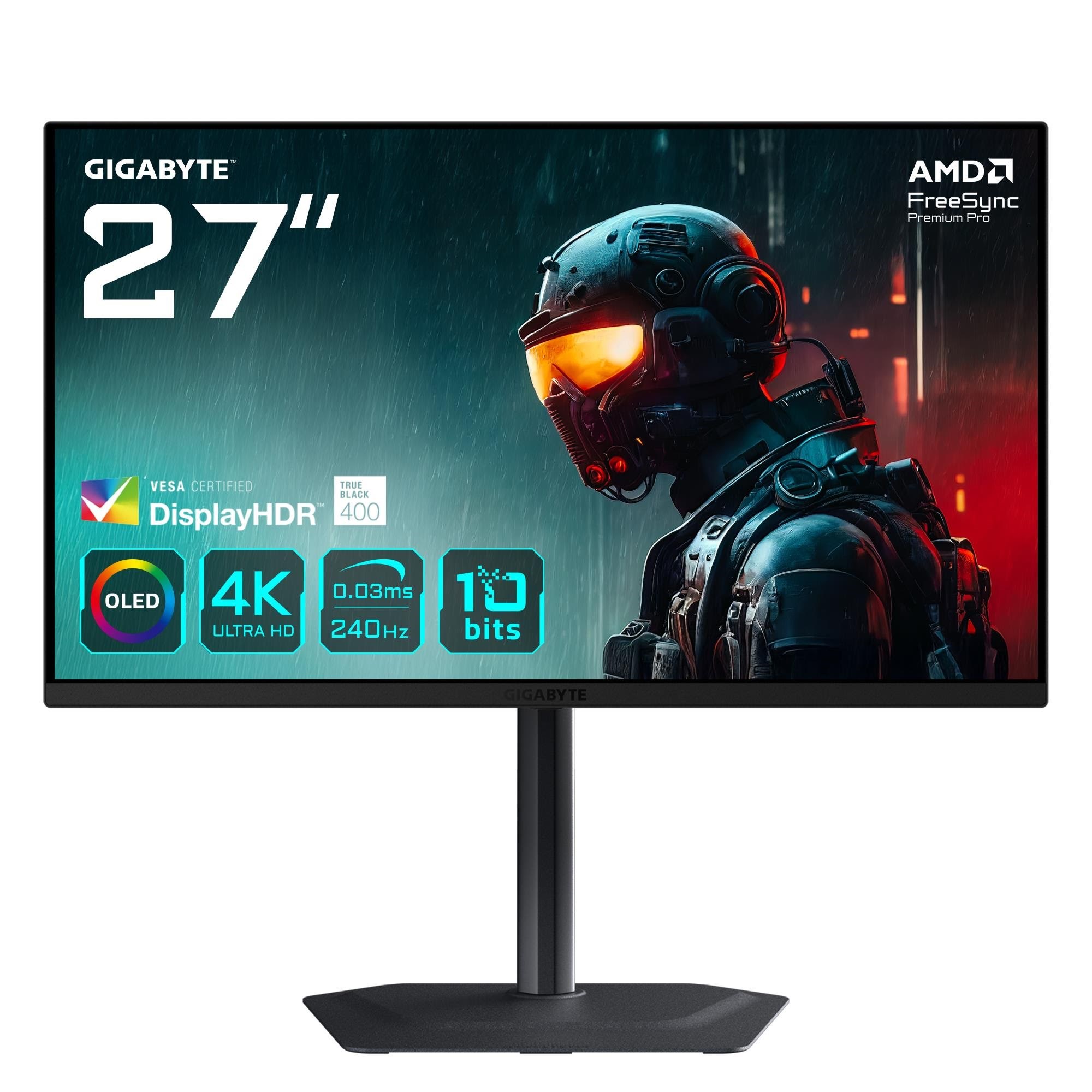 27" Gigabyte Mo27u2 - 3840x2160 (4K) - 240hz - Oled - 18w Usb-c - Kvm Switch - Bildschirm Black