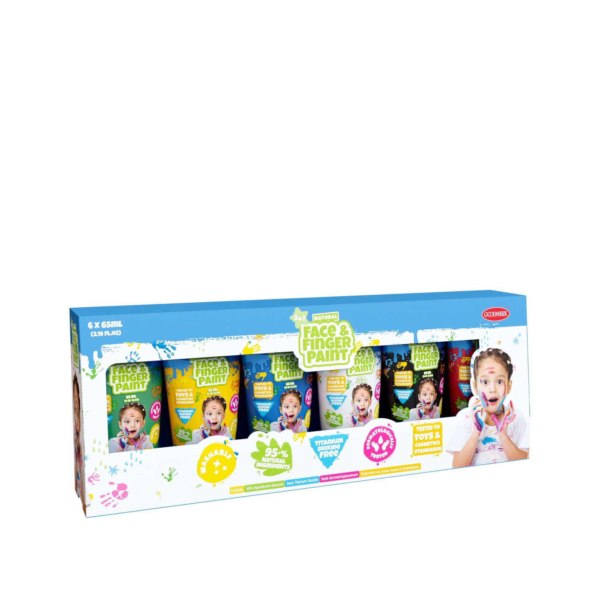 Natural Face & Finger Paint 65ml Tubes 6-pack - Kreativ Spiele 109004