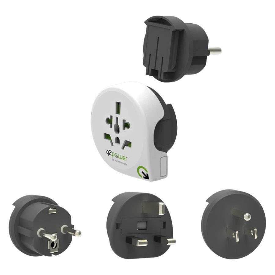 Q2power Qplux World 3in1 Rejseadapter - Stromkabel Extern