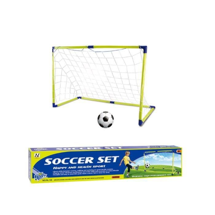 Masen Toys Fodboldmål M/bold & Pumpe Blå/grøn 80x60x40cm - Fussball Und Ballspiele 13159