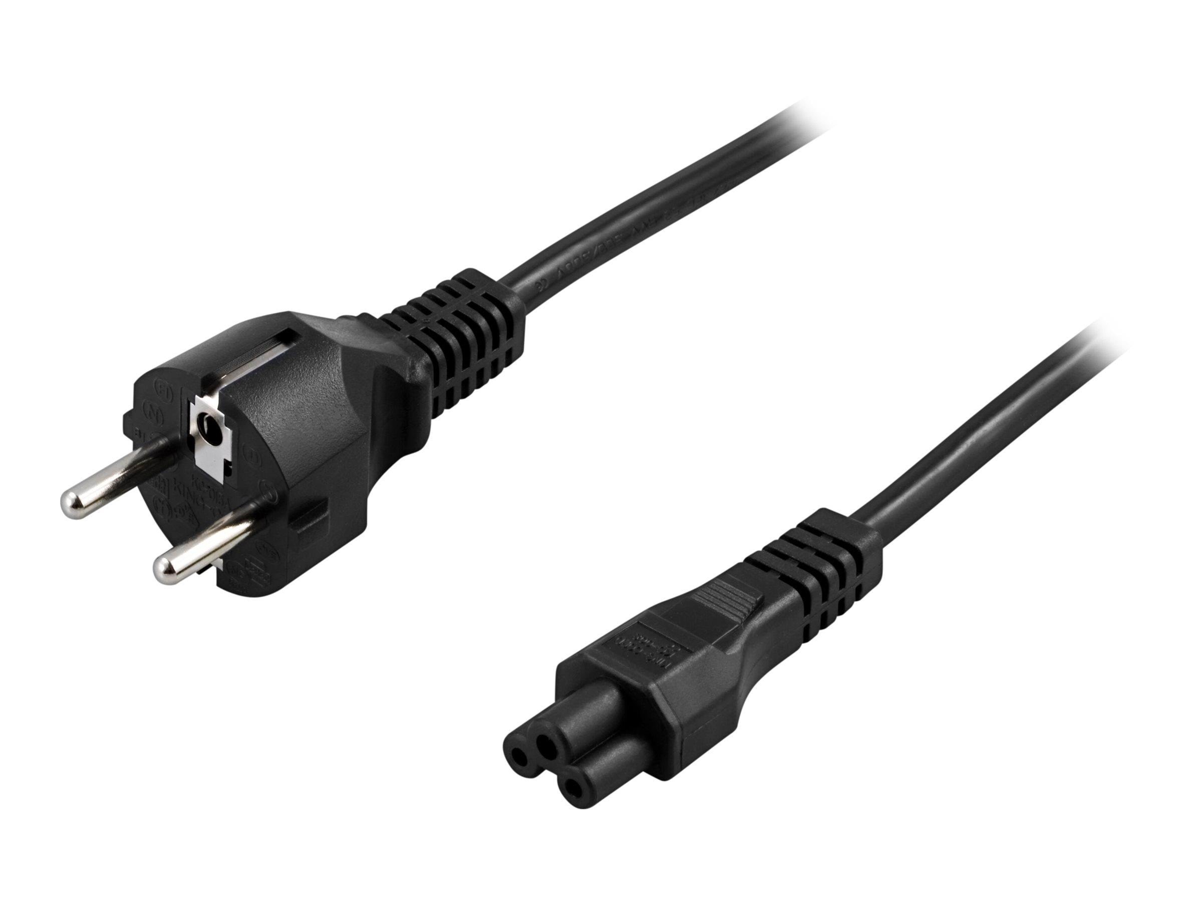 Deltaco - Power Cable - Power Cee 7/7 to Iec 60320 C5 - 20 cm - Stromkabel Intern Schwarz Del-109c-20