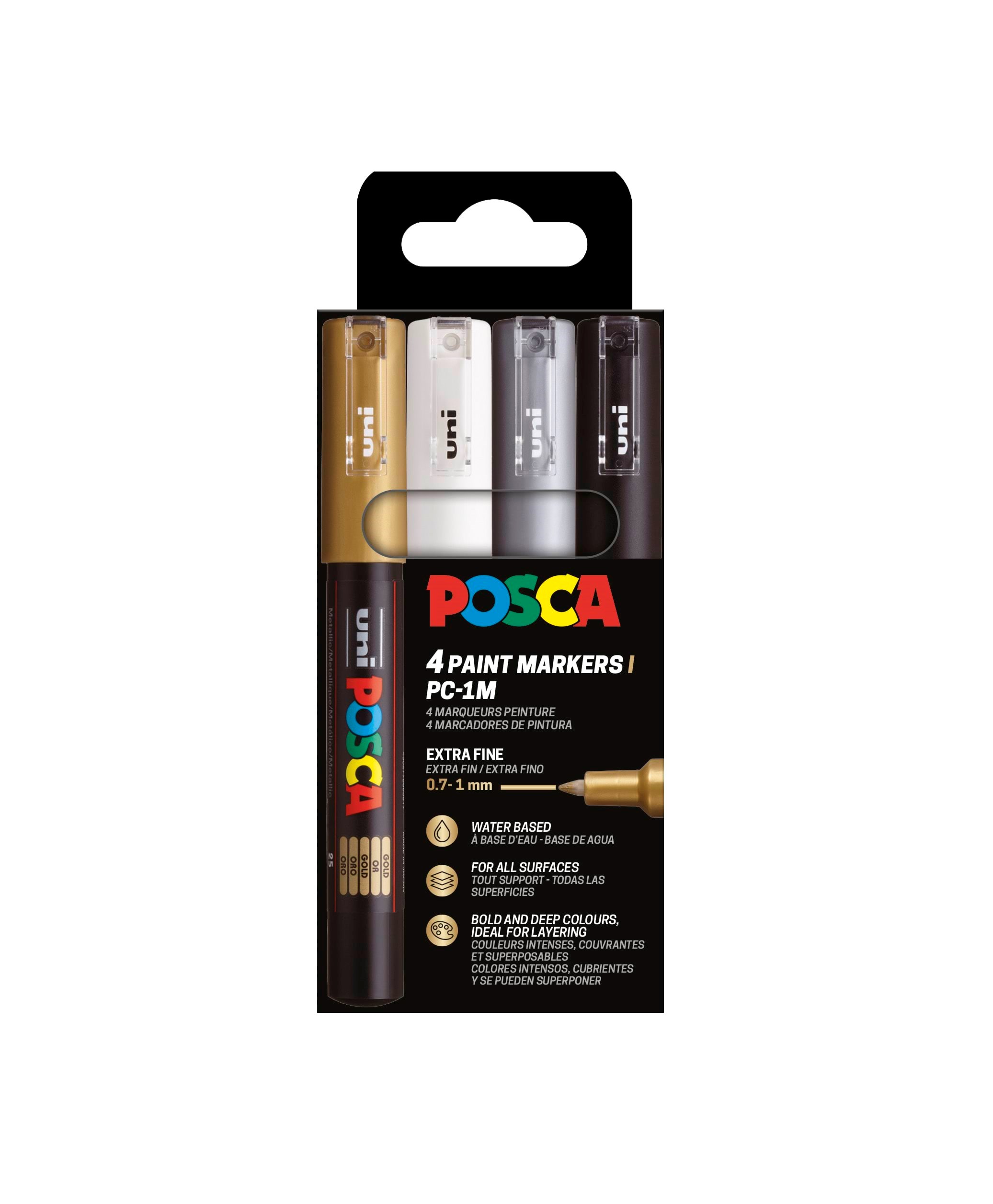 Posca Marker Sæt Pc-1m 4 Farver G-s-s-h - Utensilien Zum Schreiben Und Zeichnen 401650