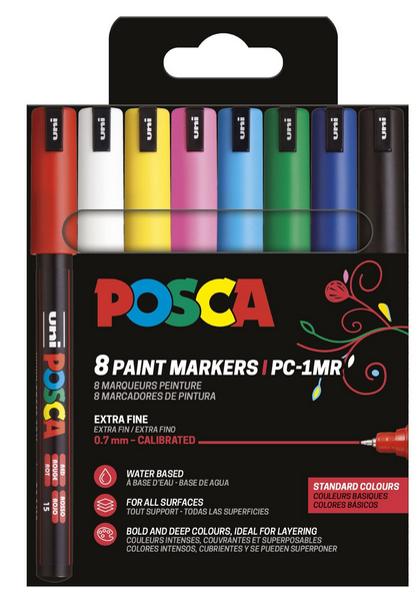 Posca Marker Set Pc-1mr 8 Assorted Standard Colours - Utensilien Zum Schreiben Und Zeichnen 401652