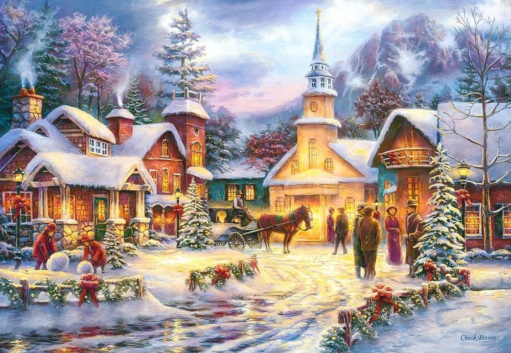 Castorland Jul i Bjerglandsby (1500) - Puzzle C-151646