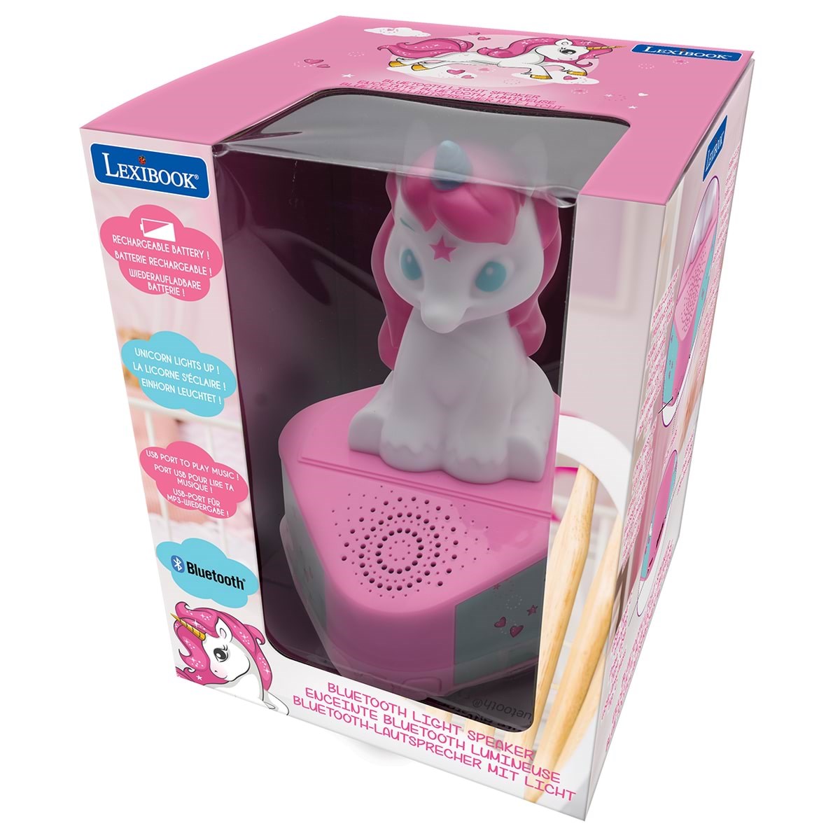 Lexibook Bluetooth Speaker With a Unicorn Luminous Figurine - Musik 80079