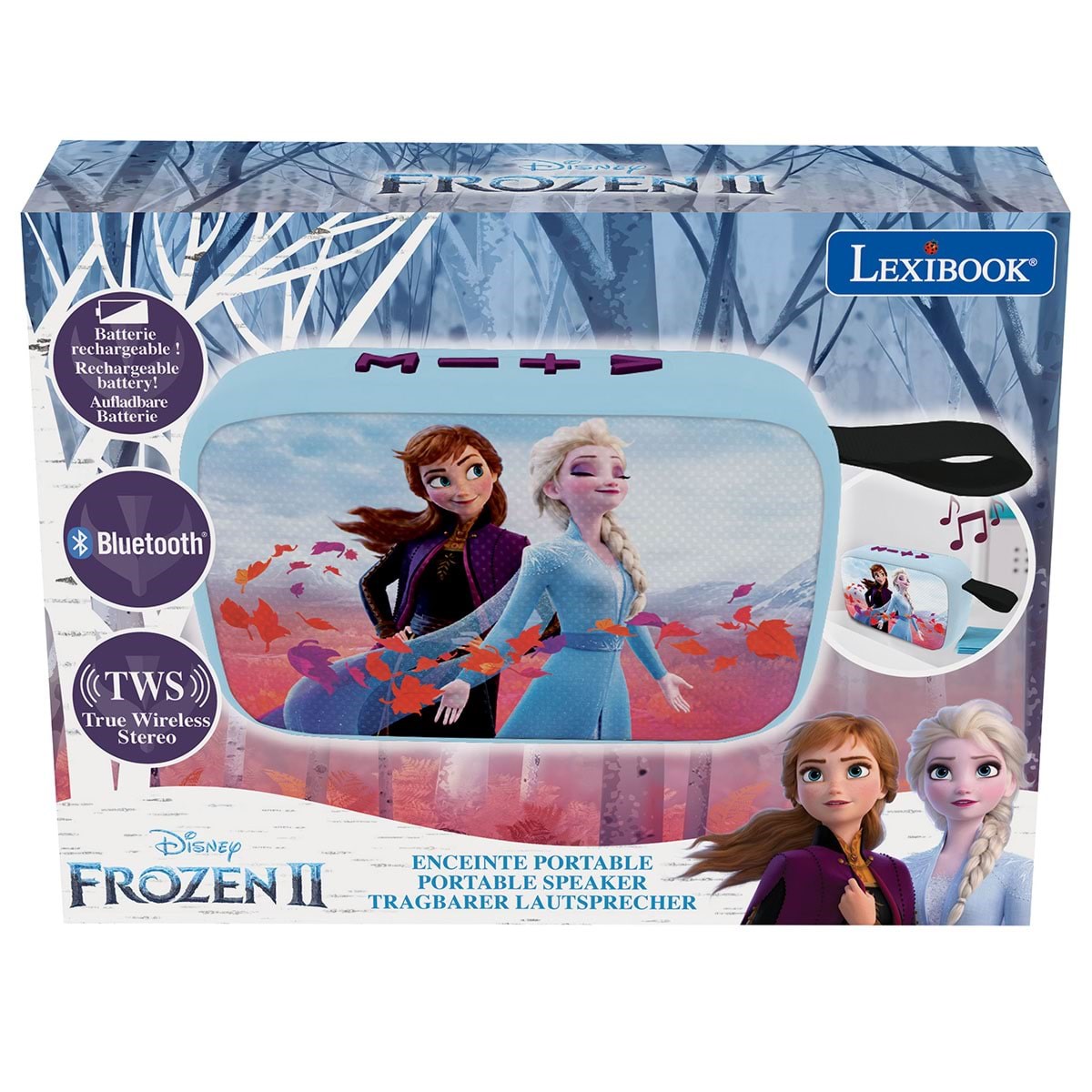 Frozen Disney Bluetooth Portable Speaker With Fabric Finish - Musik