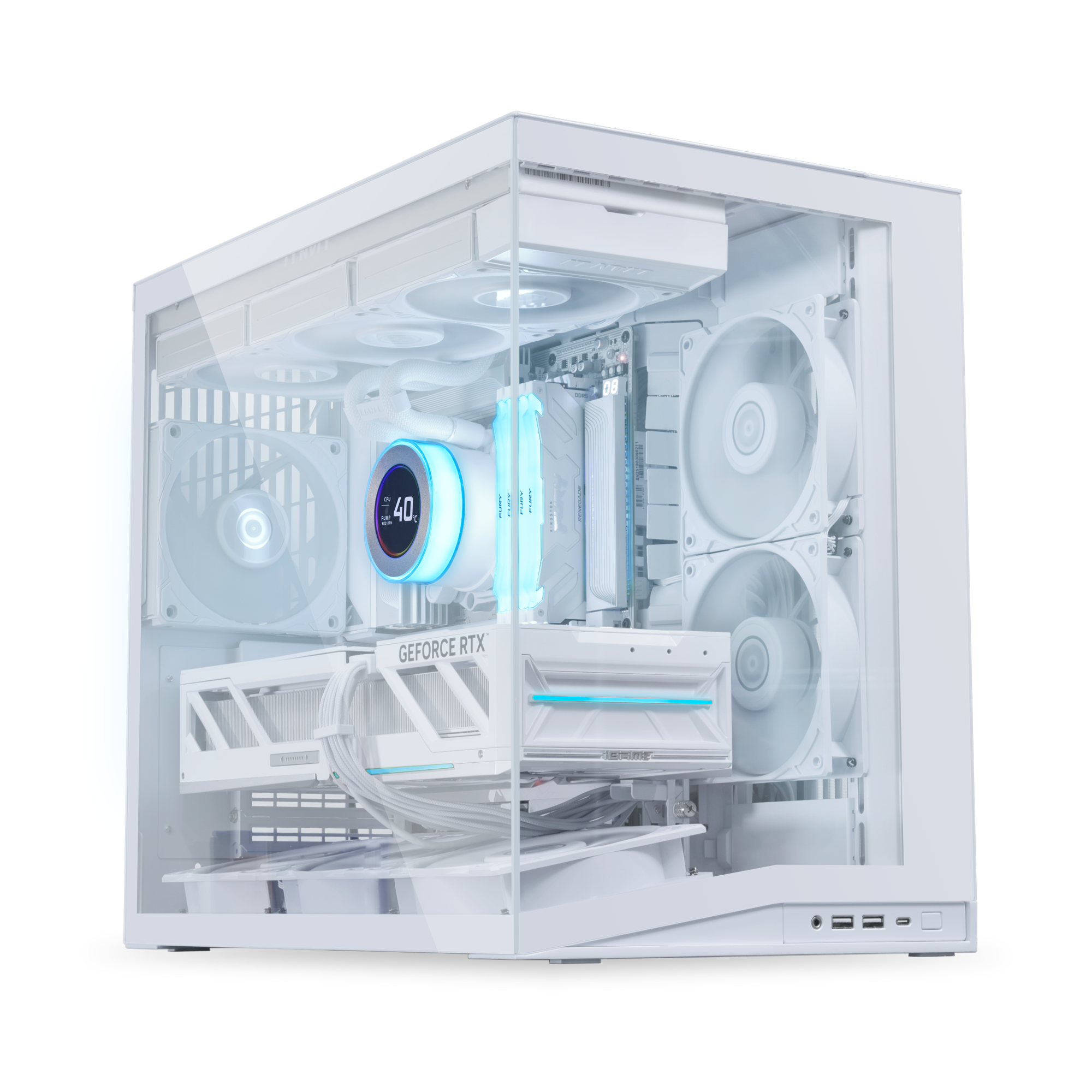 Lian Li O11d Mini V2 Flow White - Gehäuse - Miditower - Weiß - Gehaeuse