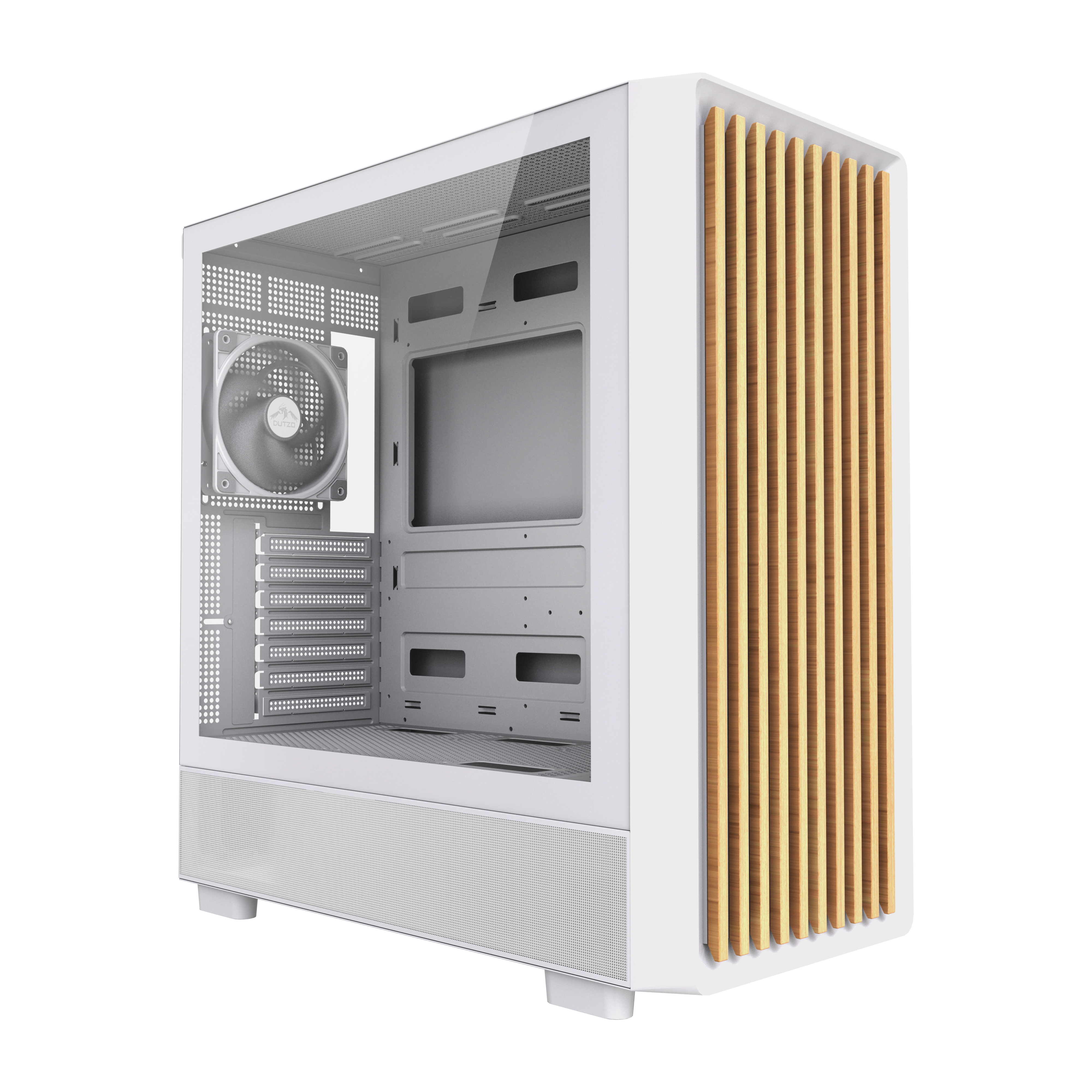 Dutzo C740 Airflow Wood - Gehäuse - Miditower - Weiß - Gehaeuse C740_Air_Wood-w