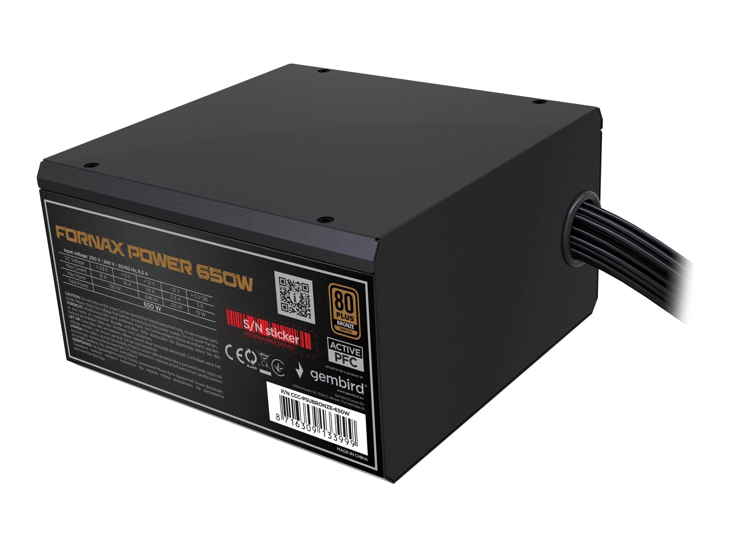 Gembird Ccc-psubronze-650w - Power Supply - 650 Watt Netzteile - 650 Watt - 120 mm - Atx - 80 Plus Bronze Zertifiziert