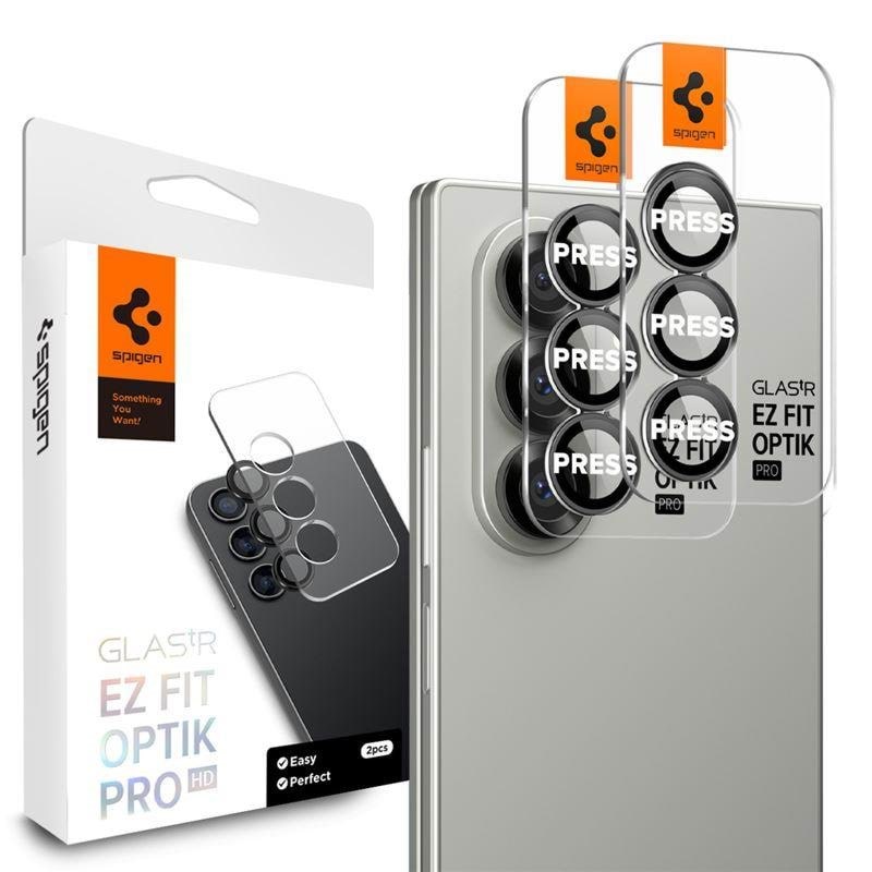 Spigen Glass tR EZ Fit Optik Pro HD 2 Pack - Black - Samsung Galaxy Z Fold7 - Handys Schutzfolie