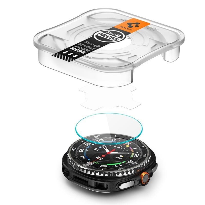 Spigen Glass tR EZ Fit 2 Pack - Samsung Galaxy Watch 8 Classic (46mm) - Smartwatch Accessories