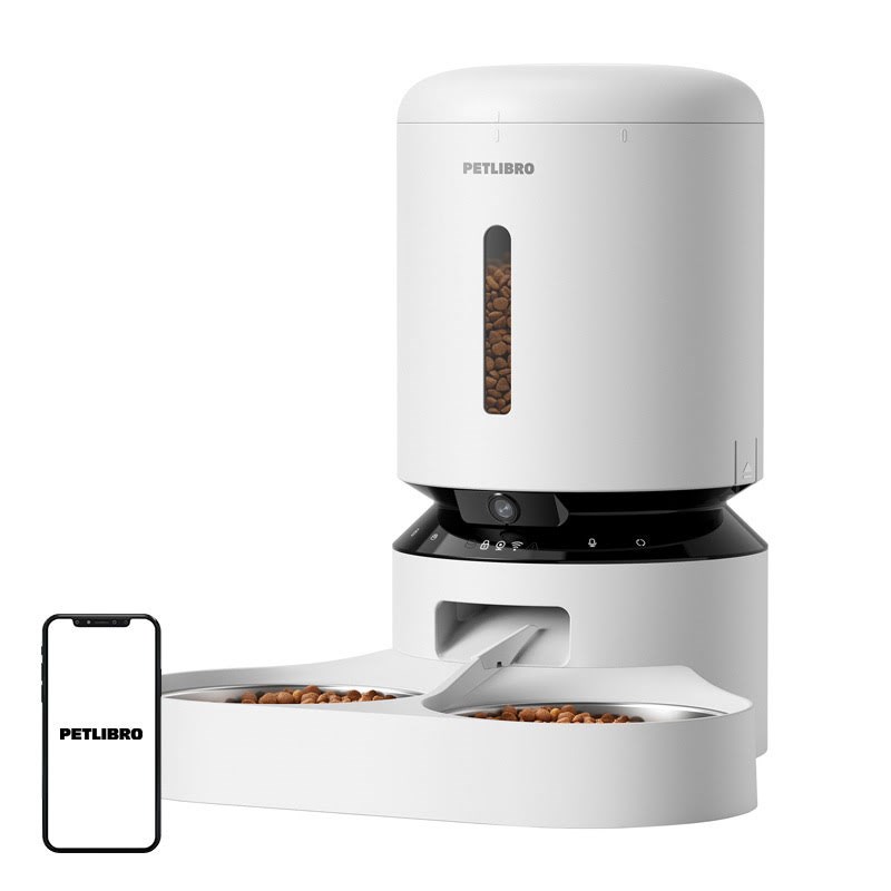 Petlibro Granary Camera Food Dispenser With Double Bowl 5L White - Katzen Pl-af203-36w