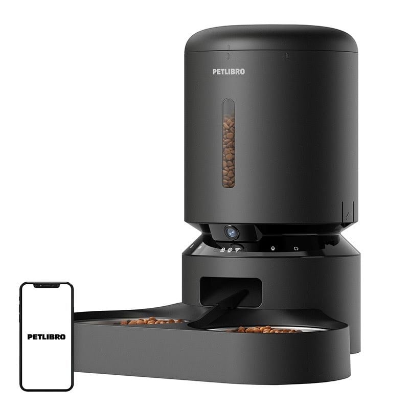 Petlibro Granary Camera Food Dispenser With Double Bowl 5L Black - Katzen Pl-af203-36b