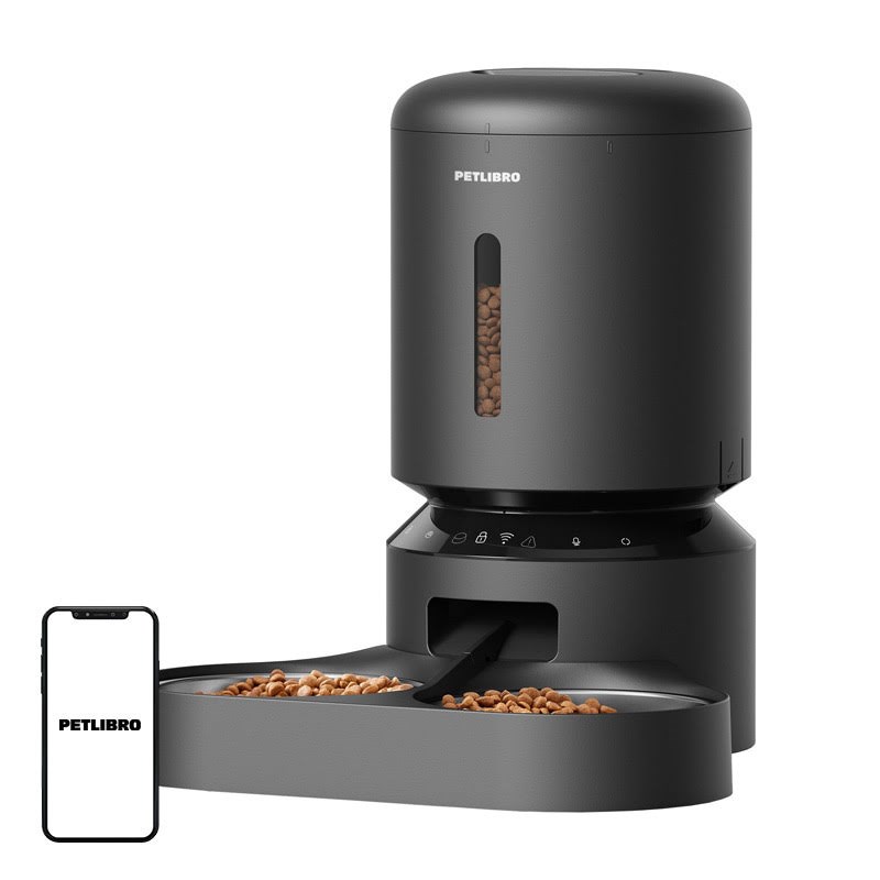 Petlibro Granary Wifi Feed Dispenser 5L Double Bowl Black - Katzen Pl-af103-36b