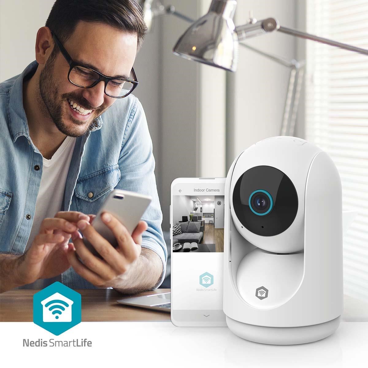 Nedis Smartlife Indoor Camera Wi-fi 3mp Full HD 1296p Pan Tilt Cloud Storage (Option) / Microsd (Not Included) / Onvif With Motion Sensor Night Vision
