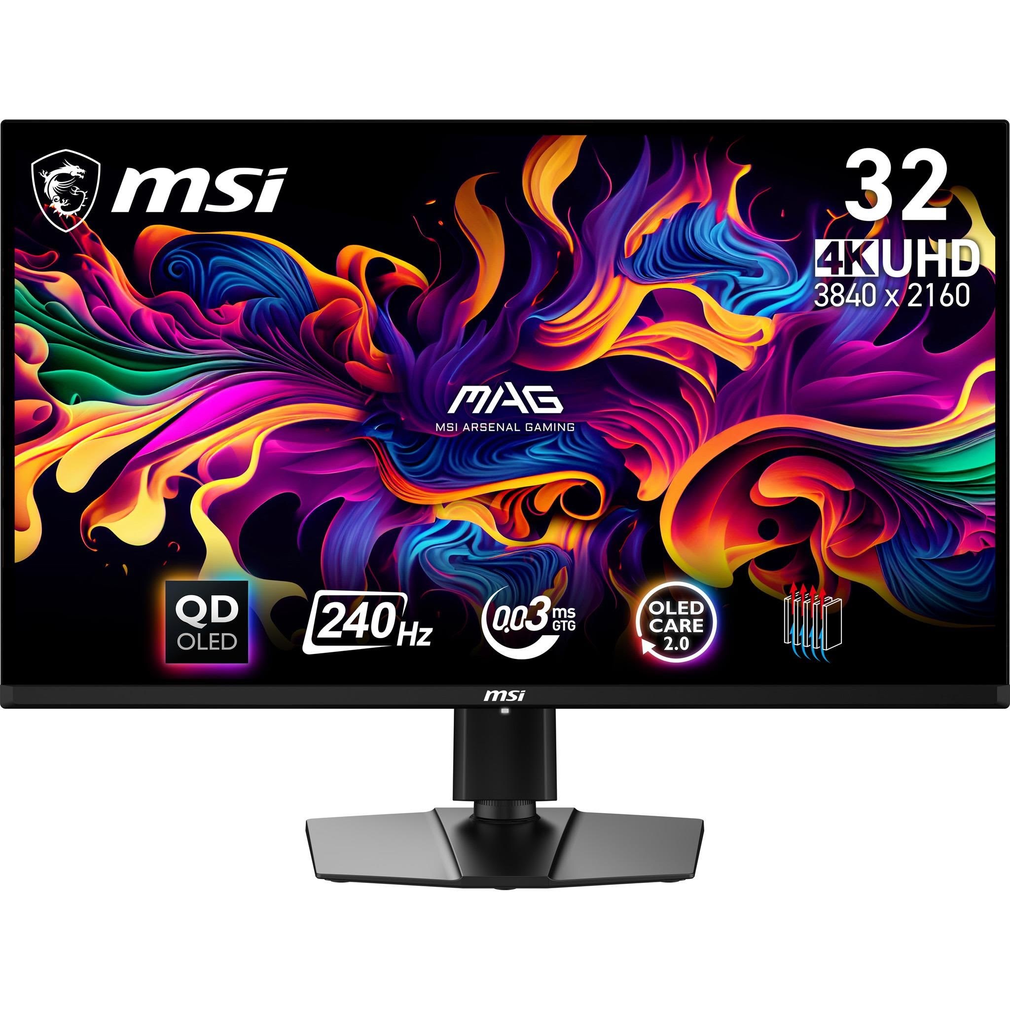 31.5" Msi Mag 321upx Qd-oled - 3840x2160 (4K) - 240hz - Qd-oled - Bildschirm Black