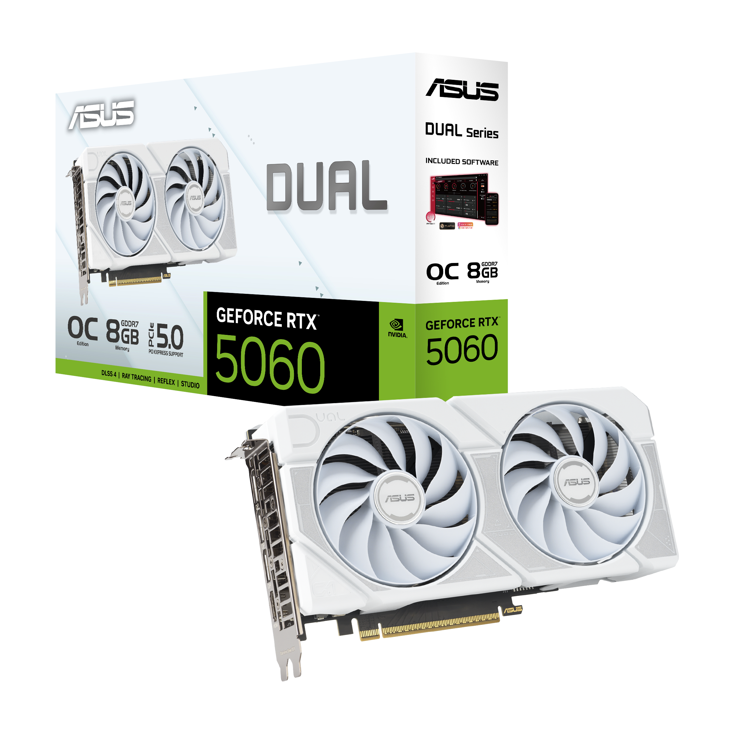 Asus Geforce Rtx 5060 Dual OC White - 8gb Gddr7 Ram - Grafikkarte Weiß 90yv0n15-m0na00