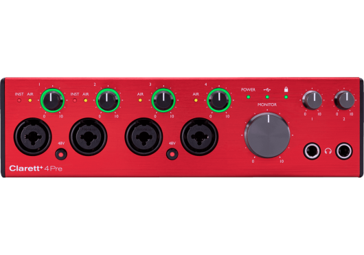 Focusrite Clarett+ 4pre - 18 in / 8 Out Usb-c Audio Interface With Analog Air-circuit - Musikinstrumente DJ Ausstattung